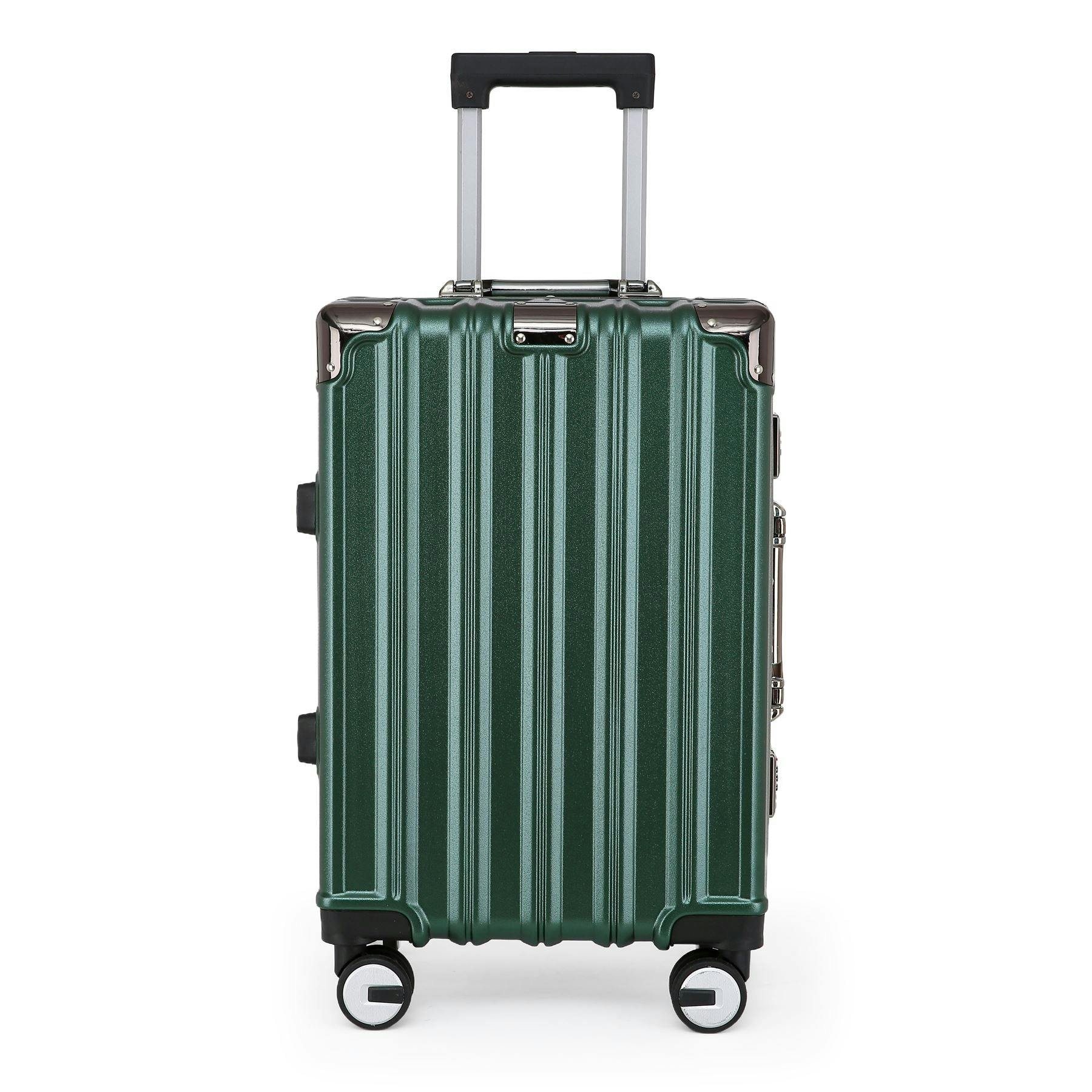 Infinity Luggage Green Hardshell Suitcase Set Robust 8 Wheel Cabin Luggage Suitcases - Emerald - Cabin