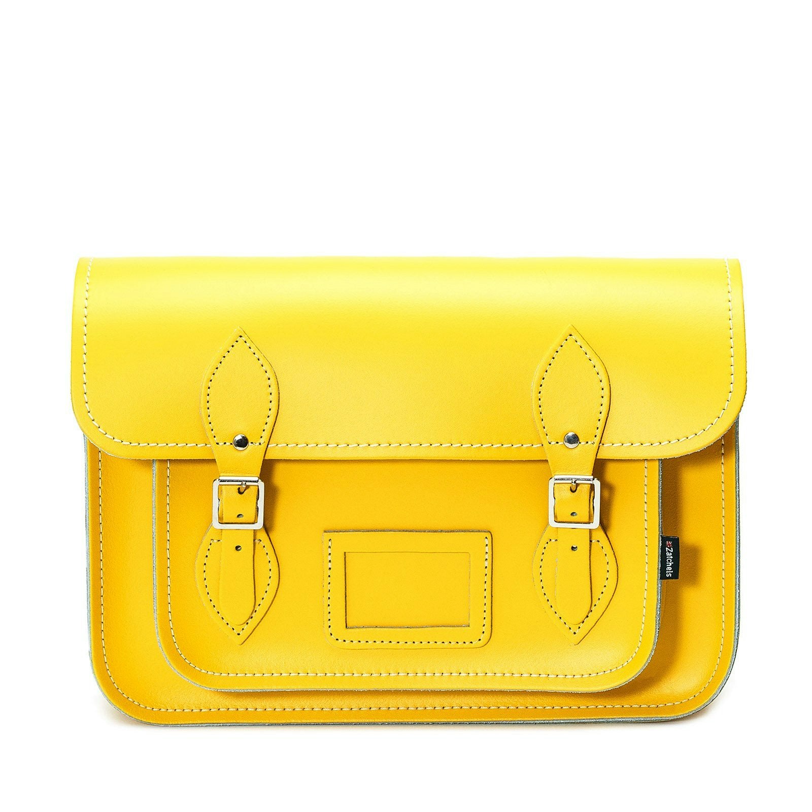 Zatchels Yellow Handmade Leather Satchel - Pastel Daffodil - 14.5"