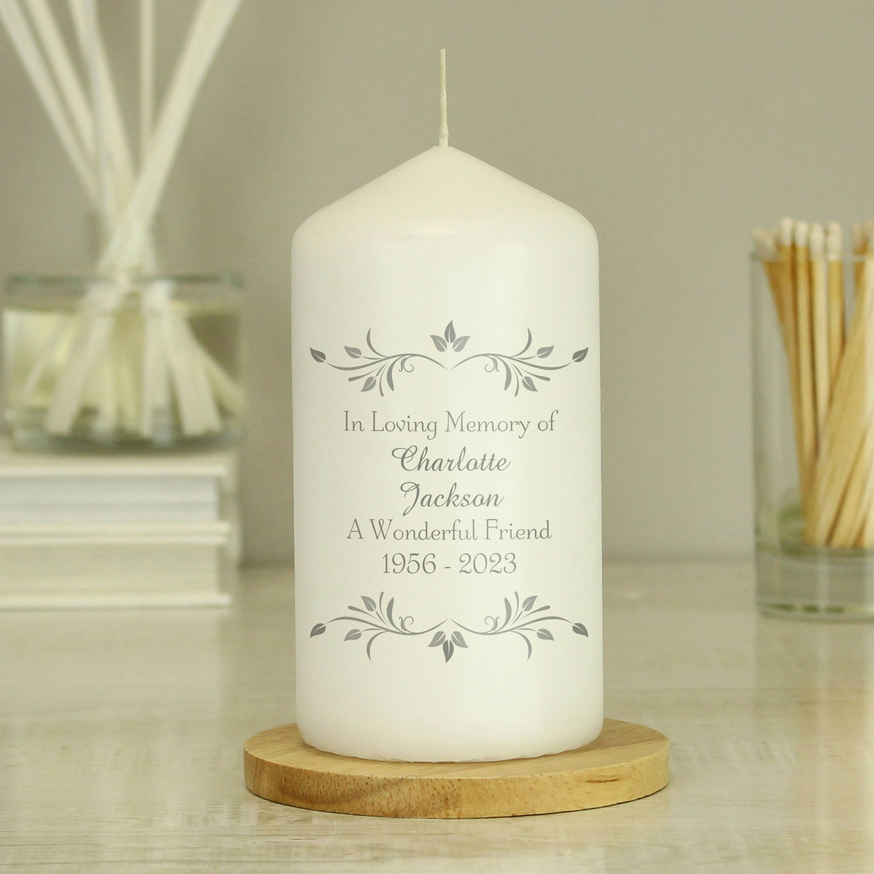 Rackhams Personalised Sentiments Pillar Candle