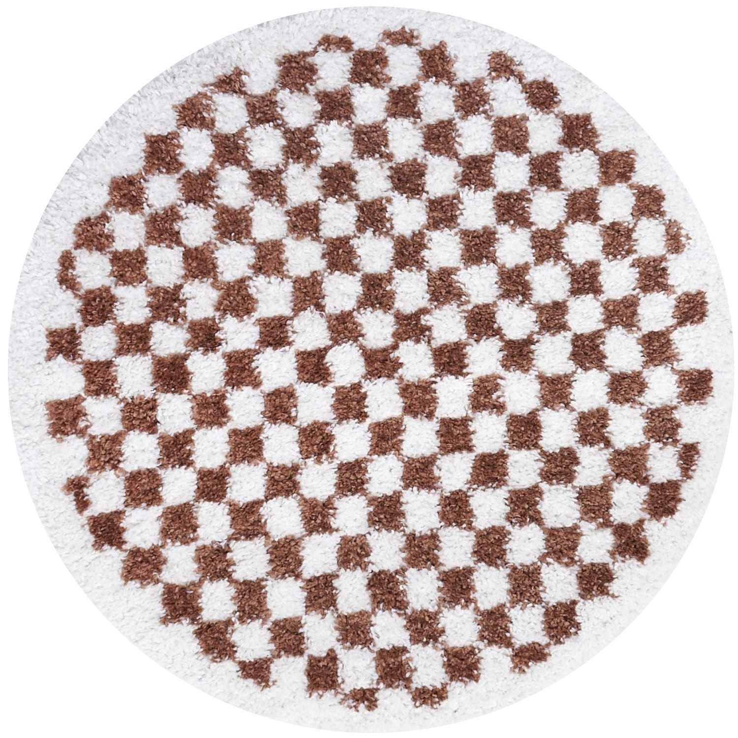 Rackhams Moodi Shaggy Terra Pixelate Rug - Ø 120 Cm