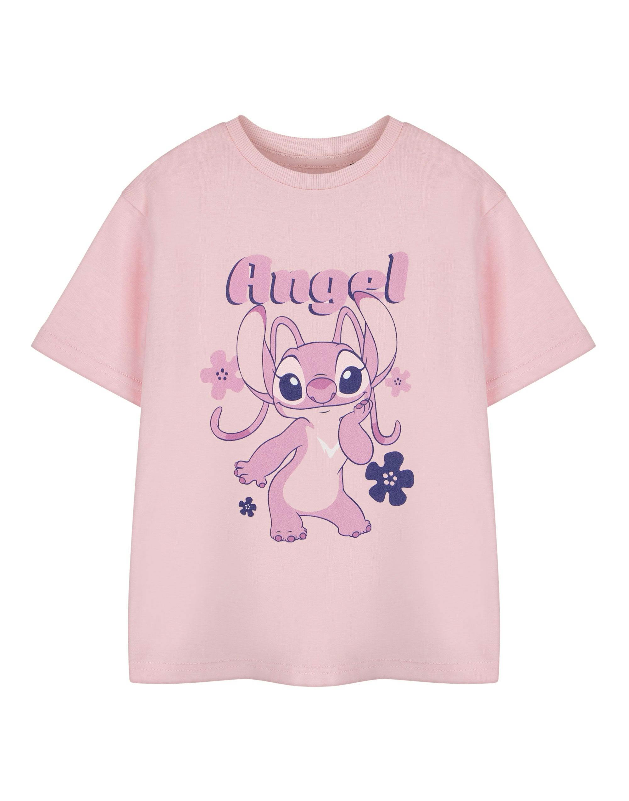 Vanilla Underground Girls Pink Disney Lilo & Stitch Angel Short Sleeved T-Shirt - 3-4 Years