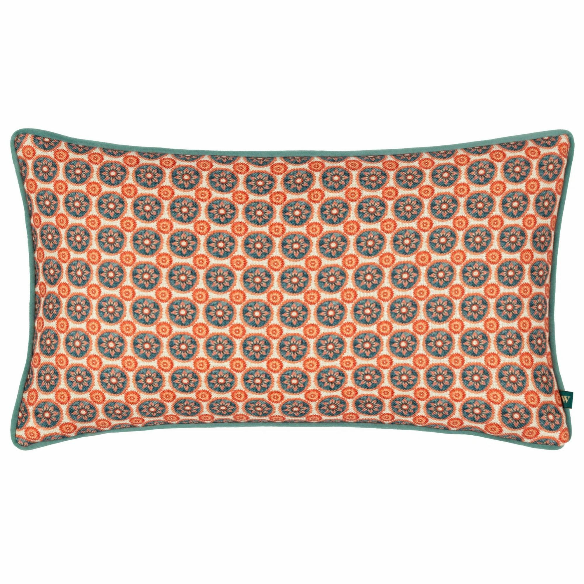 Rackhams Blue Onika Geometric Cushion Cover - 30Cm X 50Cm - 100% Polyester