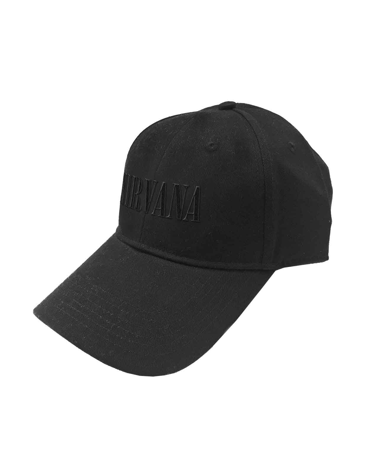 Paradiso Clothing Unisex Black Nirvana Text Band Logo Strapback Baseball Cap