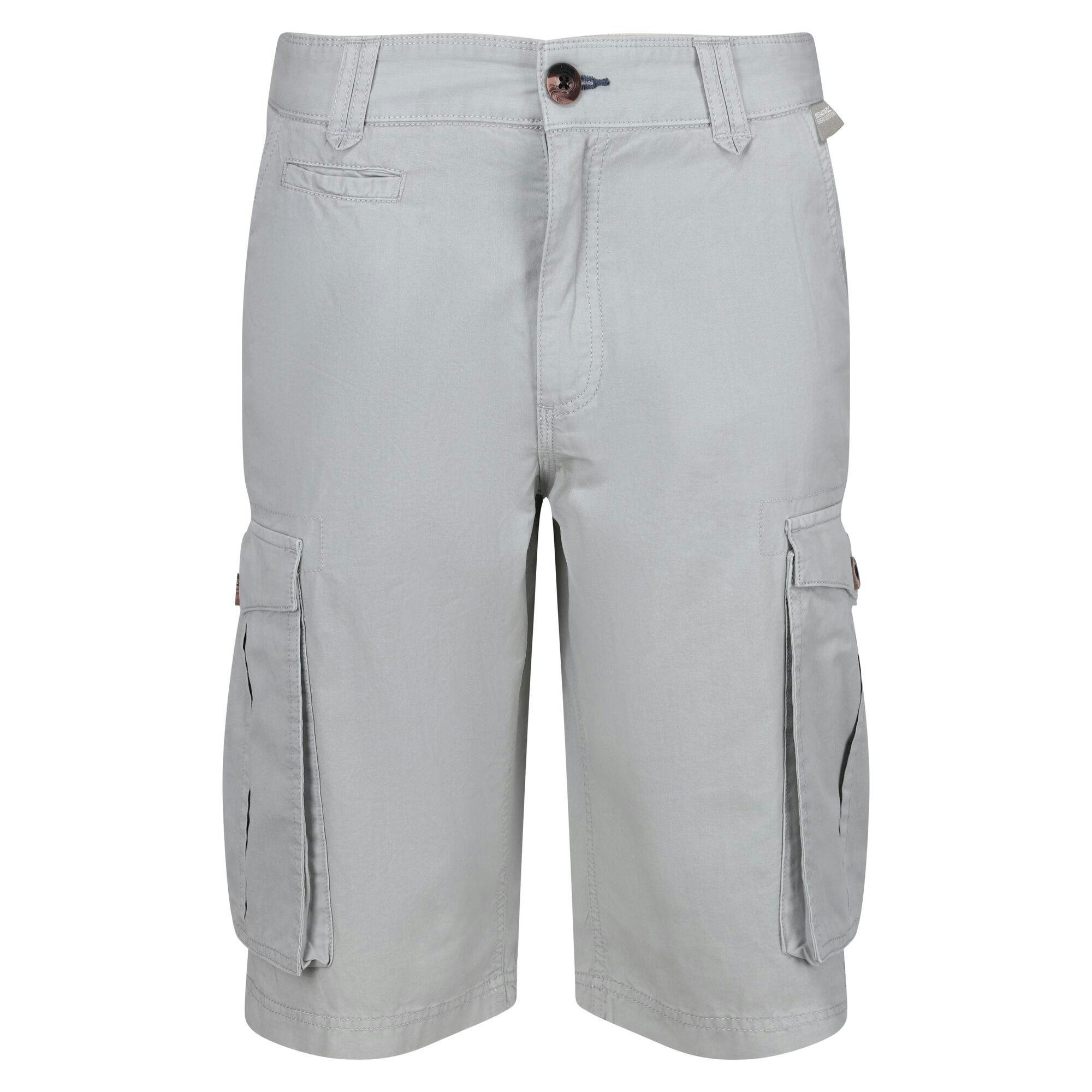 Regatta Men's Silver/Grey Shorebay Vintage Cargo Shorts - 34In - 100% Cotton