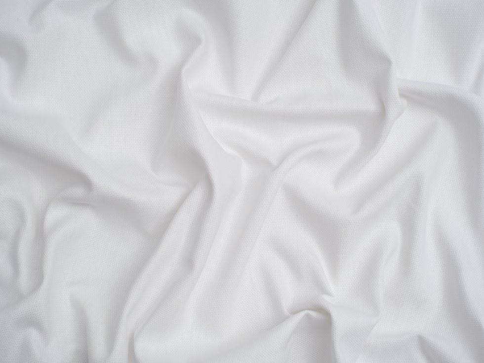 Minerva White Core Range Basket Weave Soft Cotton Canvas Fabric - Plain Design Dressmaking Fabric, 142 Cm / 56" Wide - Per Metre