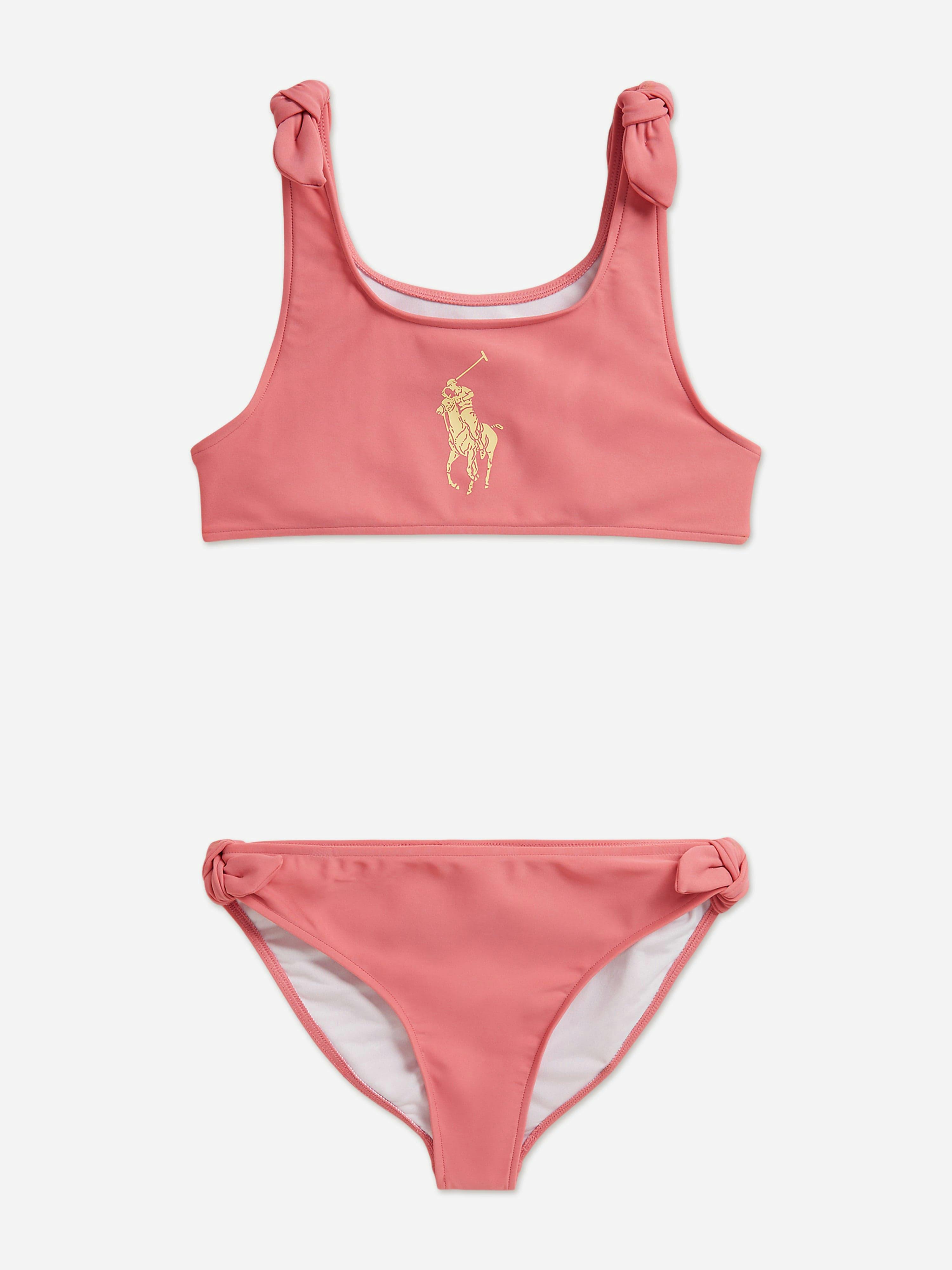 Ralph Lauren Kids Girls Pink Ralph Lauren Logo Bikini In - 10 Yrs
