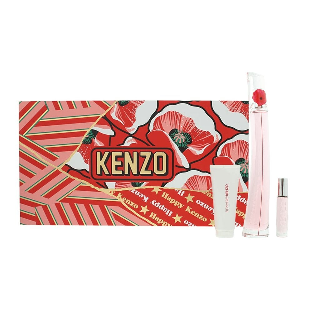 Kenzo Women's Flower Poppy Bouquet Perfume Gift Set (100Ml Edp + 75Ml Body Lotion + 10Ml Edp)