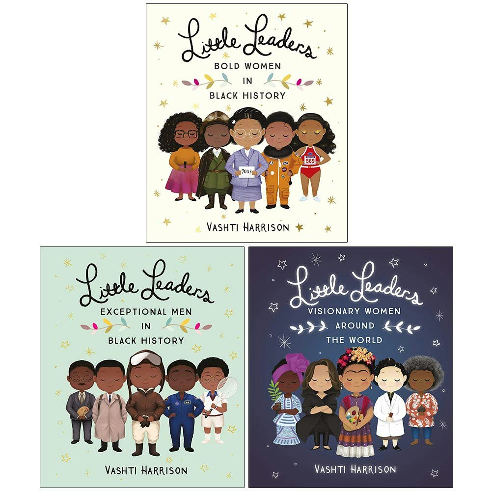 Puffin Women's Black Vashti Harrison Little Leaders Book Set Bold In History, Exceptional Men In History, Visionary Around The World Size 3