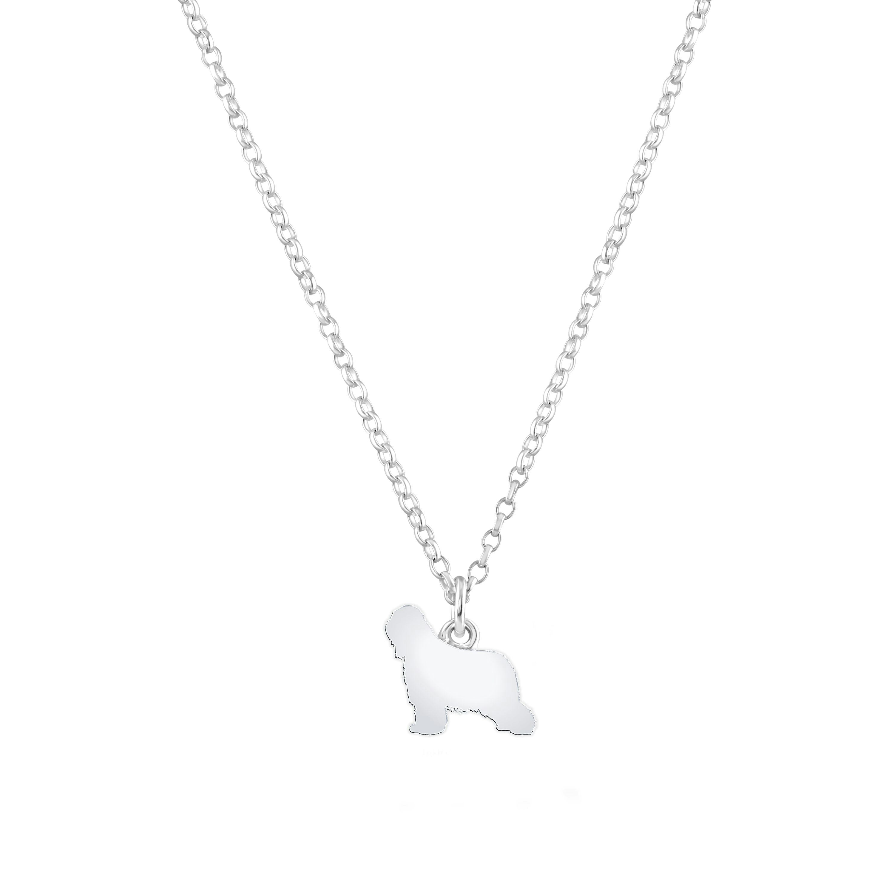 Mylee London Silver Briard Silhouette Necklace - Personalised - No
