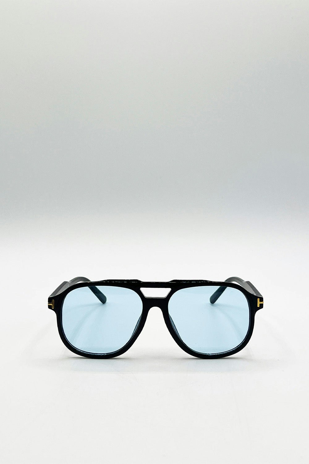 Svnx Black/Blue Oversized Navigator Sunglasses In With Lenses - Back - One Size