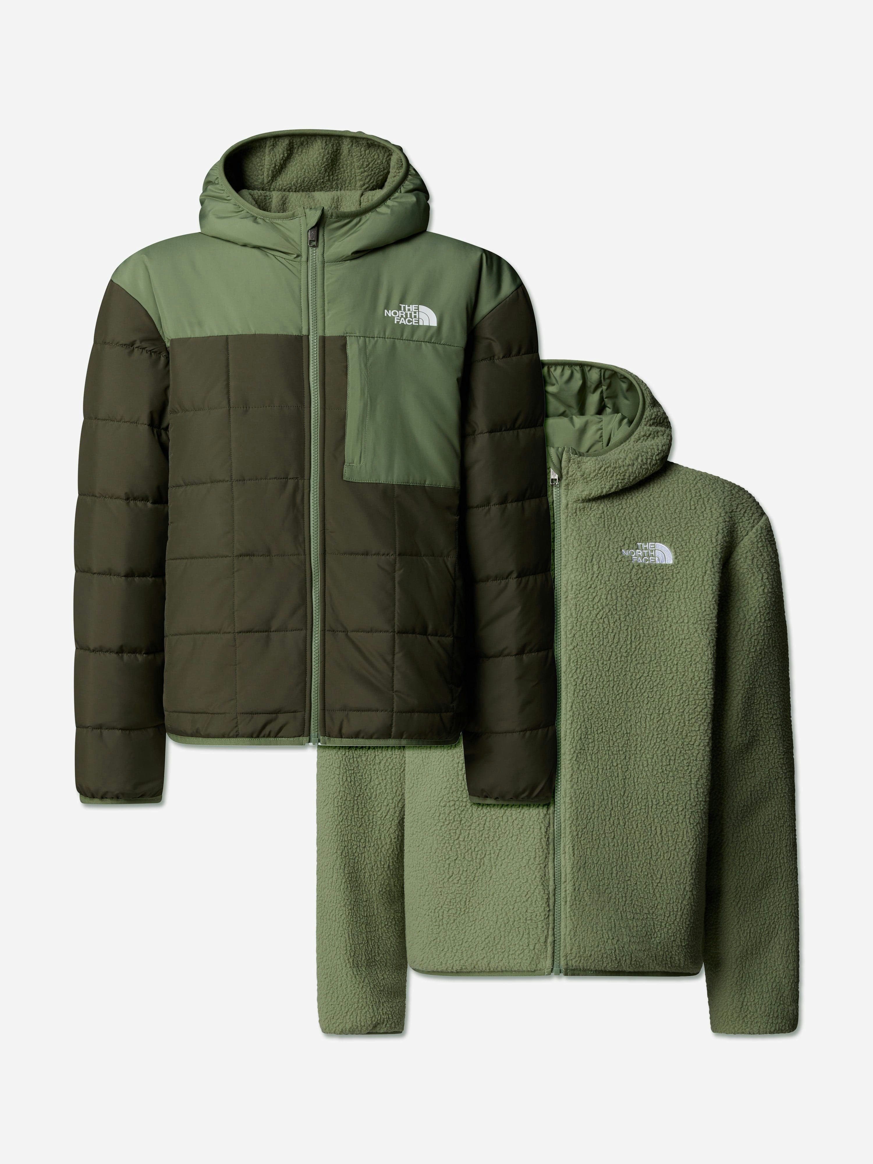 The North Face Boys Green Reversible Shasta Hooded Jacket In - Xs (6 Yrs)