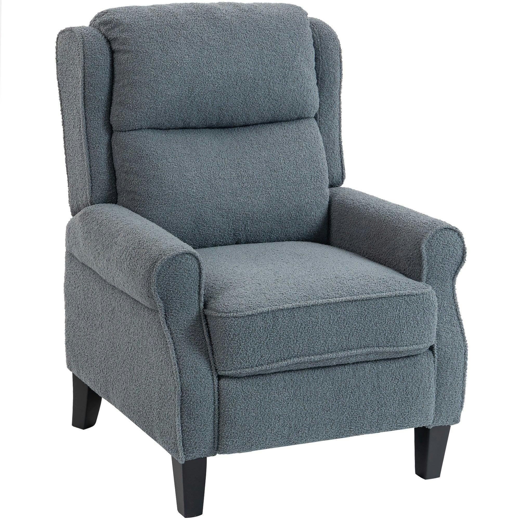 Rackhams Grey Recliner Armchair With Extended Leg Rest