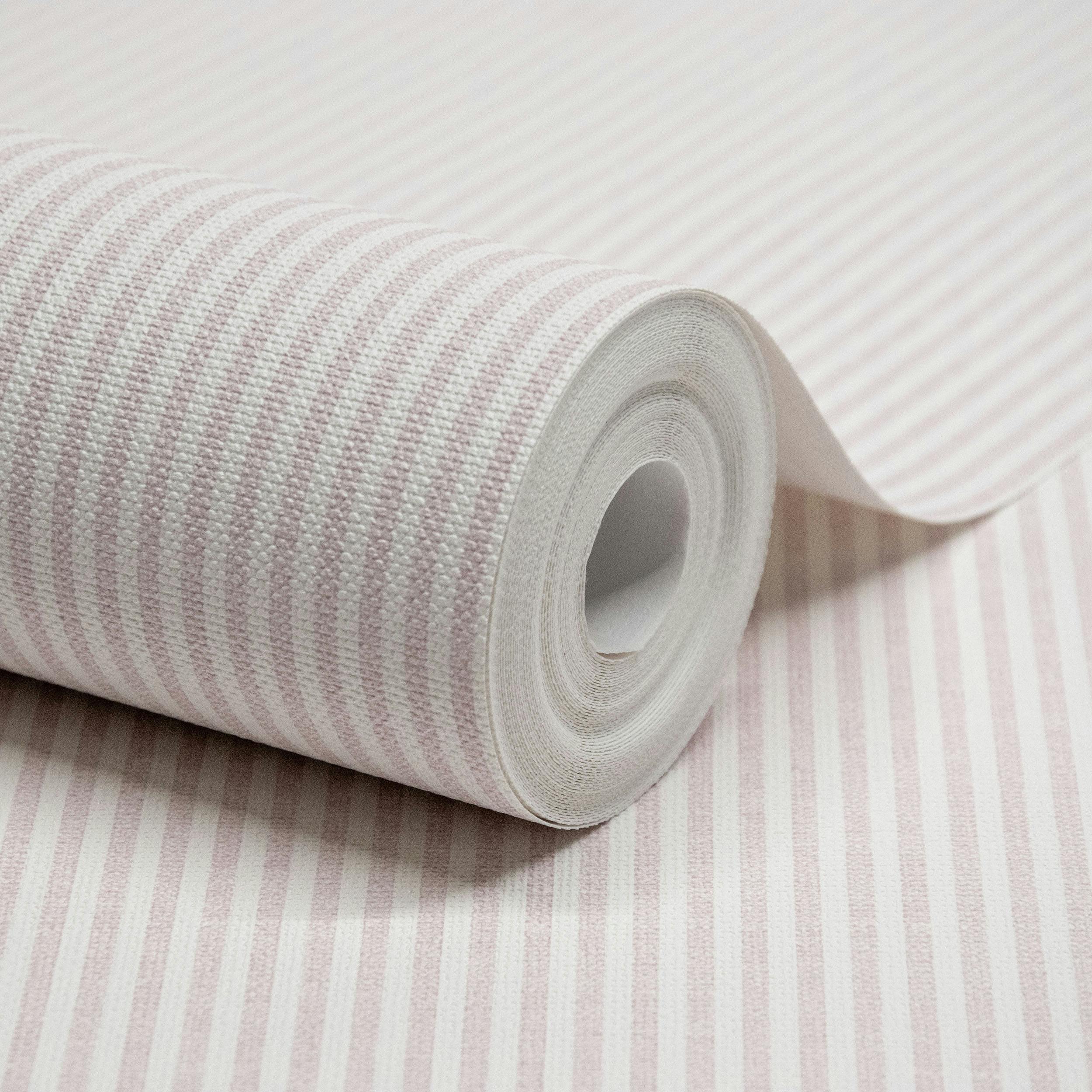 Rackhams Pink Pinstripe Nursery Textured Wallpaper