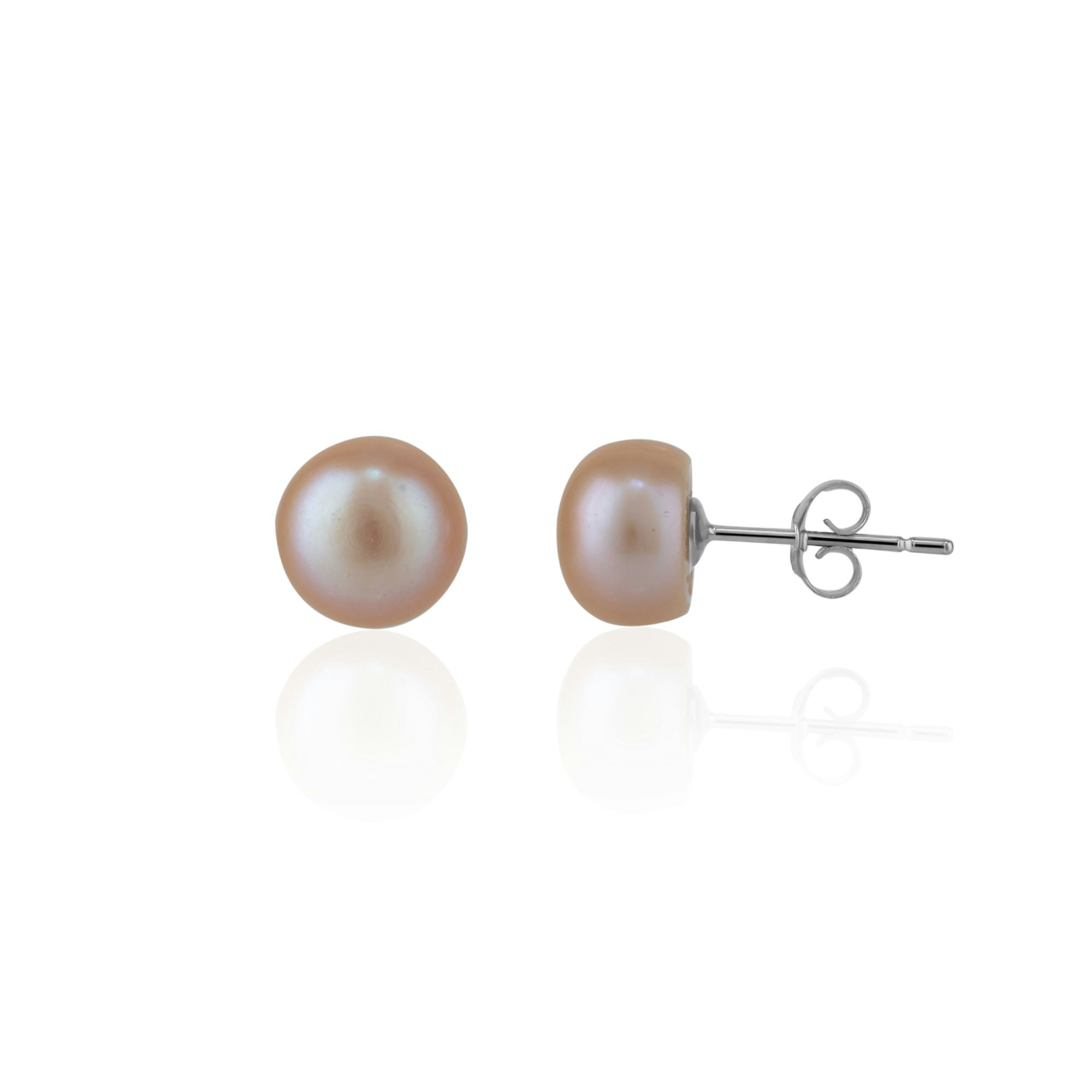 Spero London Silver/Pink/Yellow Baroque Pearl Irregular Stud Earrings Sterling - And