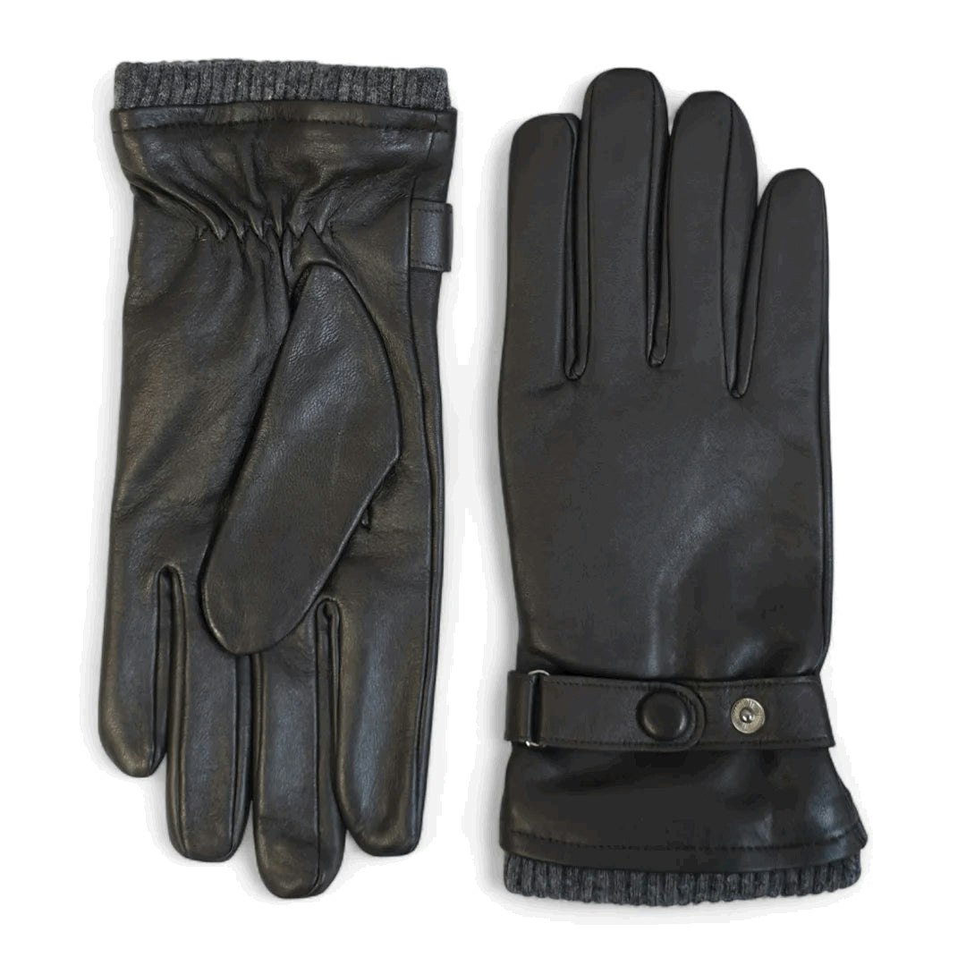 Infinity Leather Men's Brown ’S Genuine Leather Ribbed Knit Cuff Gloves - 2XL