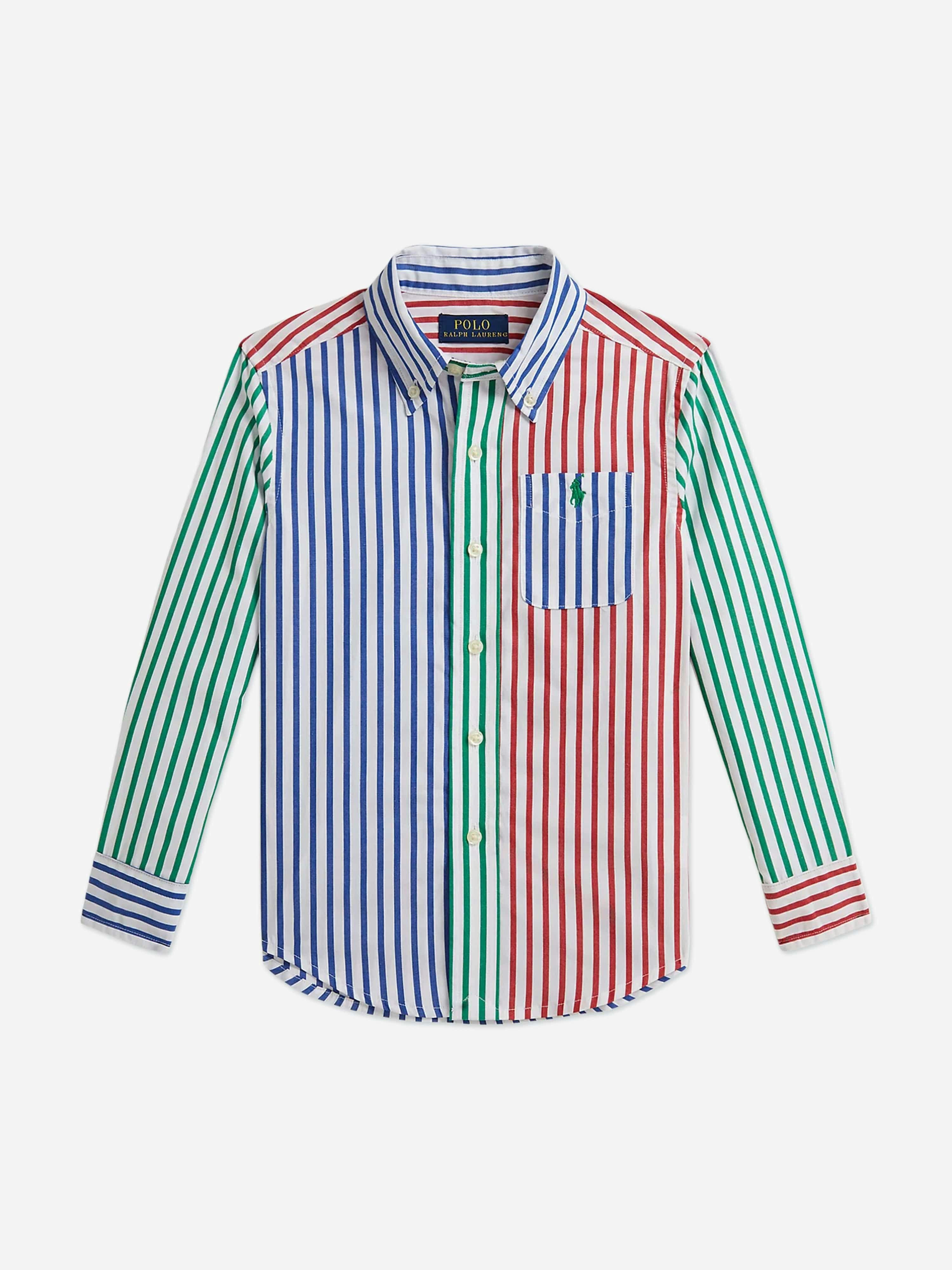 Ralph Lauren Kids Boys Ralph Lauren Striped Poplin Shirt In Multicolour - Multicoloured - 2 Yrs