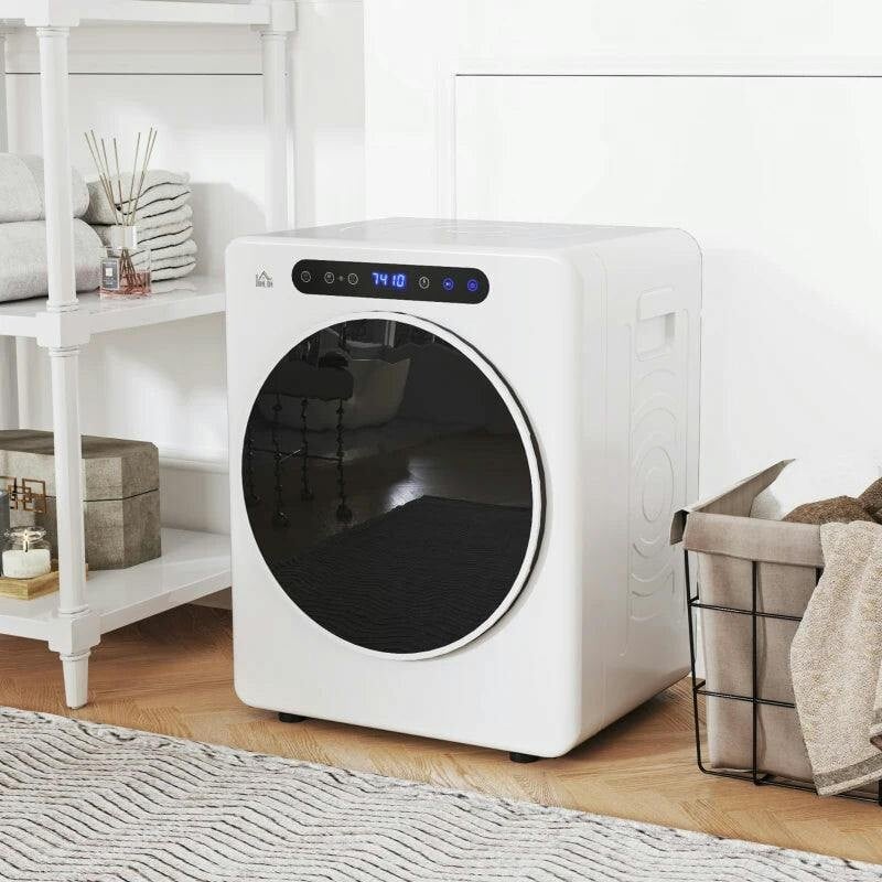 HOMCOM Vented Tumble Dryer 5kg Wet Laundry/3kg Dry Capacity 1000W White | Compact Freestanding Tumble Dryer, Anti-Crease, ECO Modes, Multiple Timer, Heat Setting for Apartment, Home, Dorm, RVs - Image 5