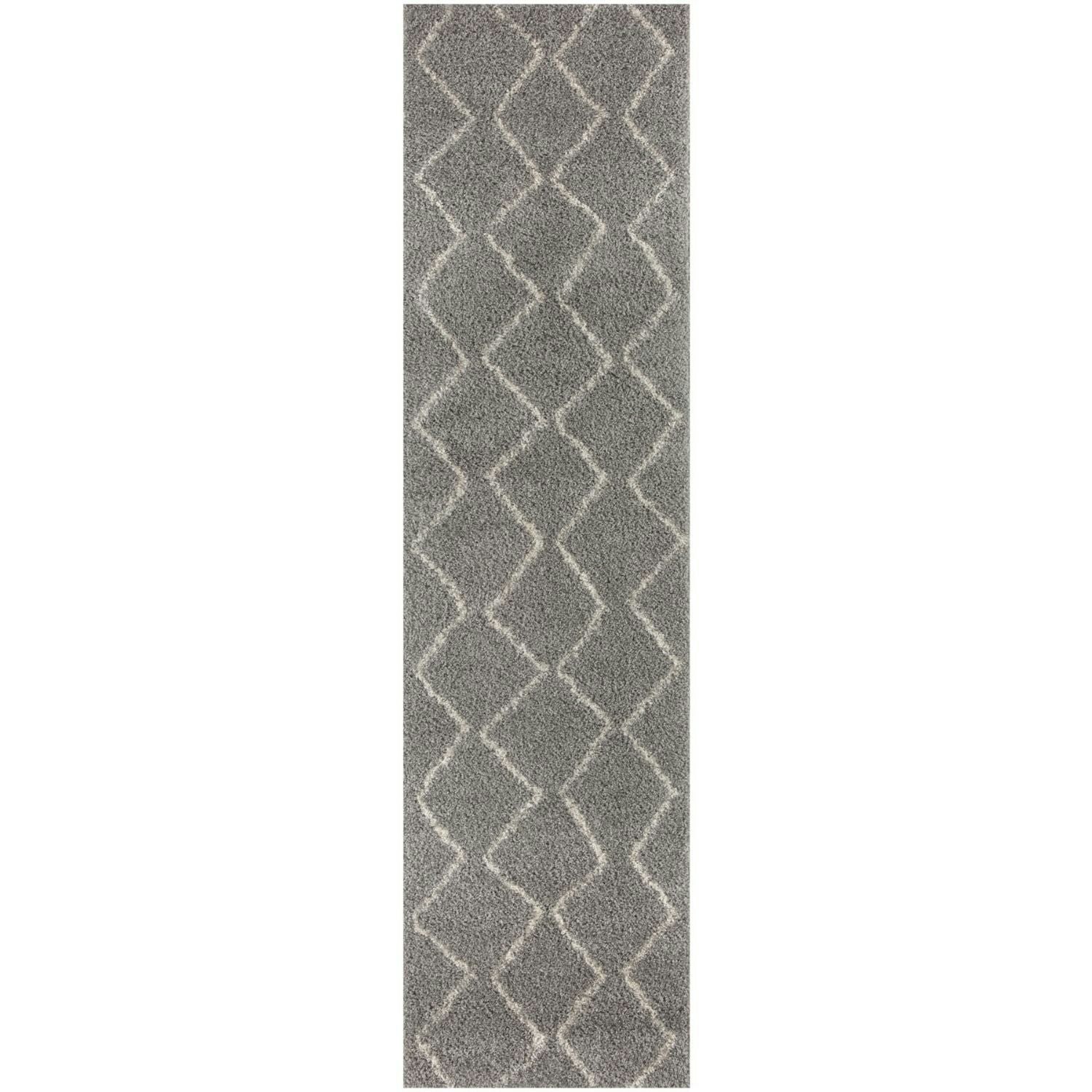 The Rugs Unisex Grey Moroccan Soft Shaggy Rugs And Runners And Ivory Living Room 80Cm X 300Cm - Image 2