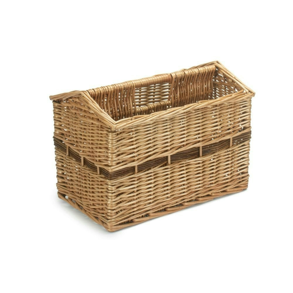 Red Hamper Double Steamed Wicker Magazine Rack Basket