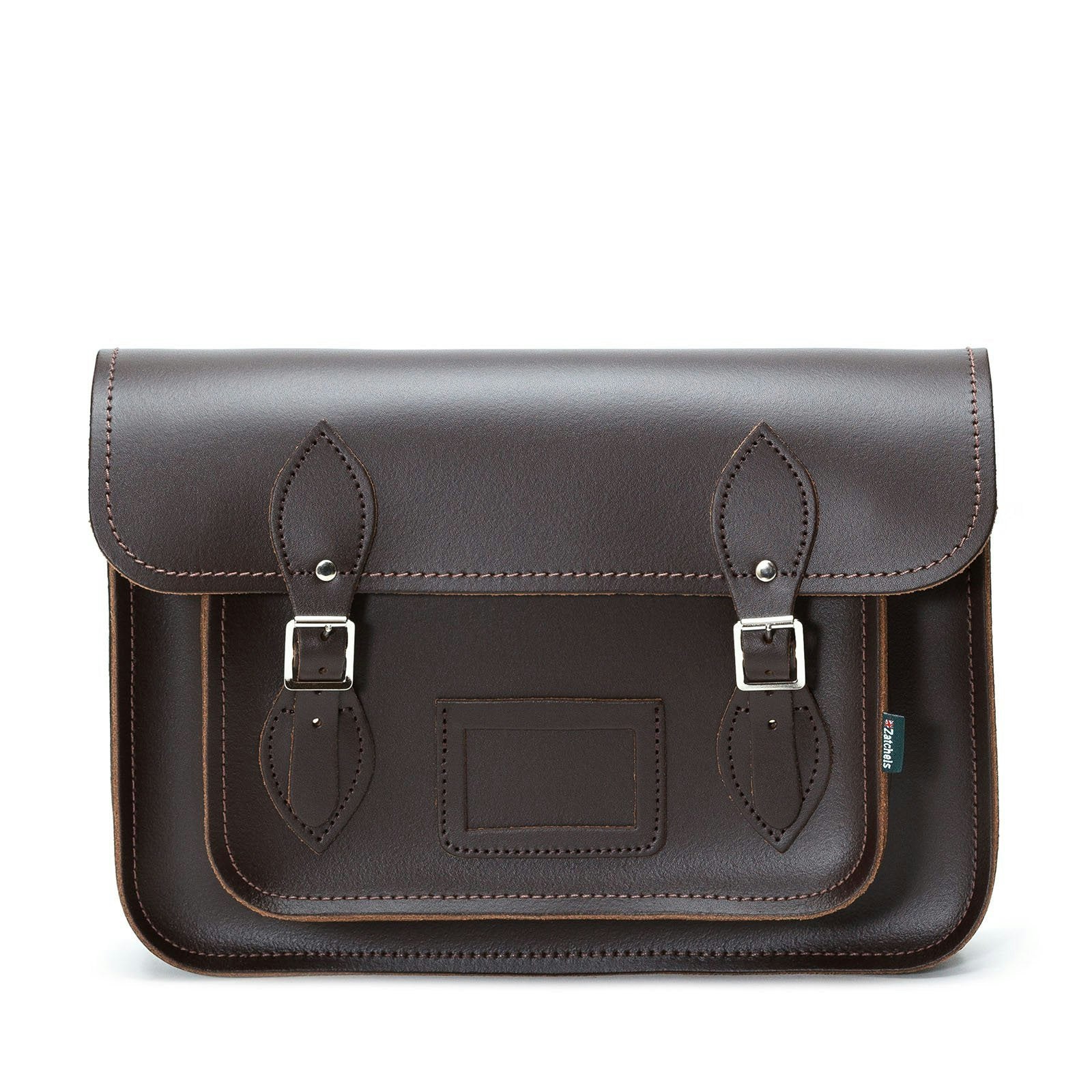 Zatchels Dark/Brown Handmade Leather Satchel - 16"
