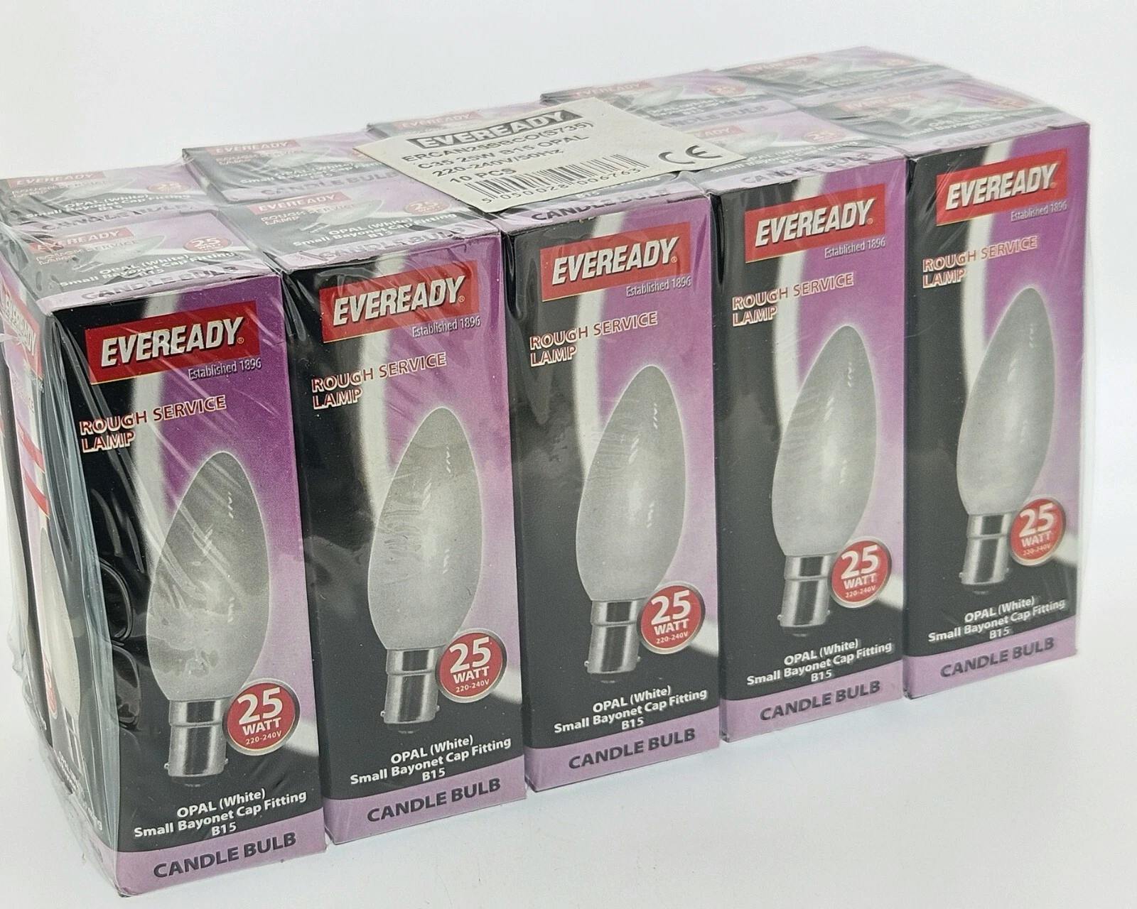 Eveready Light 10 X 25W Sbc B15 Opal Candle Bulbs