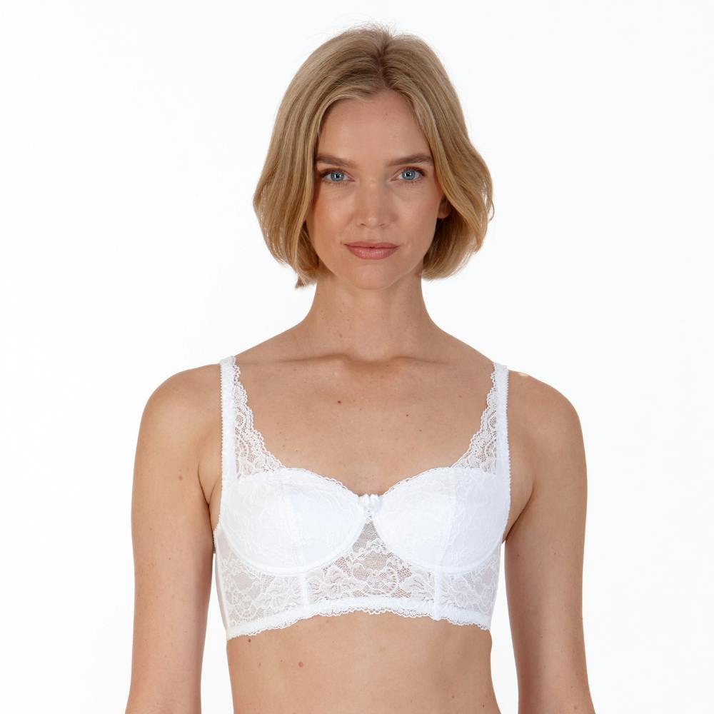 Little Women Women's White Little Perfectly You Longline Non-Wired Bra - 30Aa