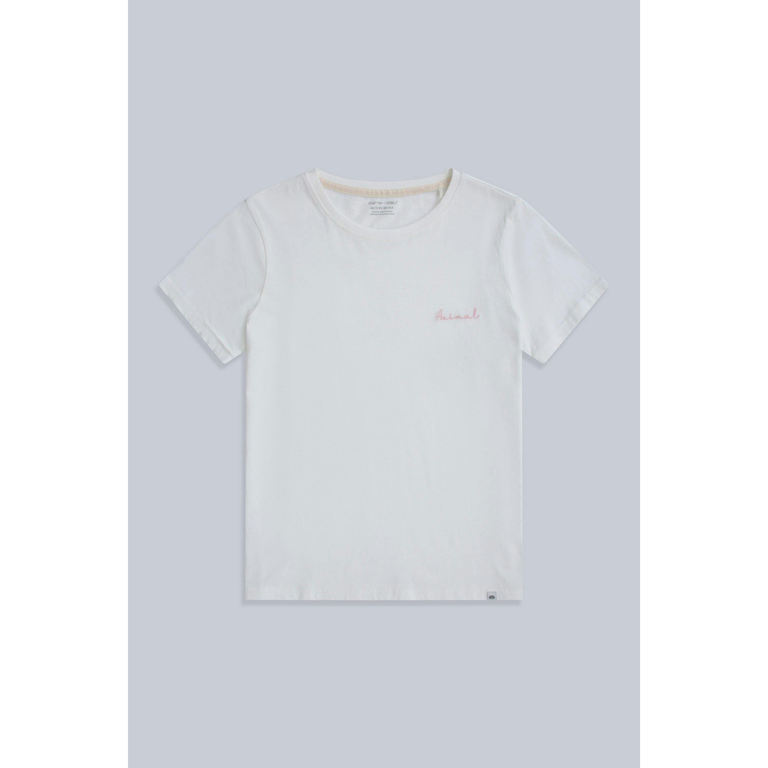 Animal Women's White Marina Logo Organic T-Shirt - Off - 8 Uk - Off - 100% Organic Cotton