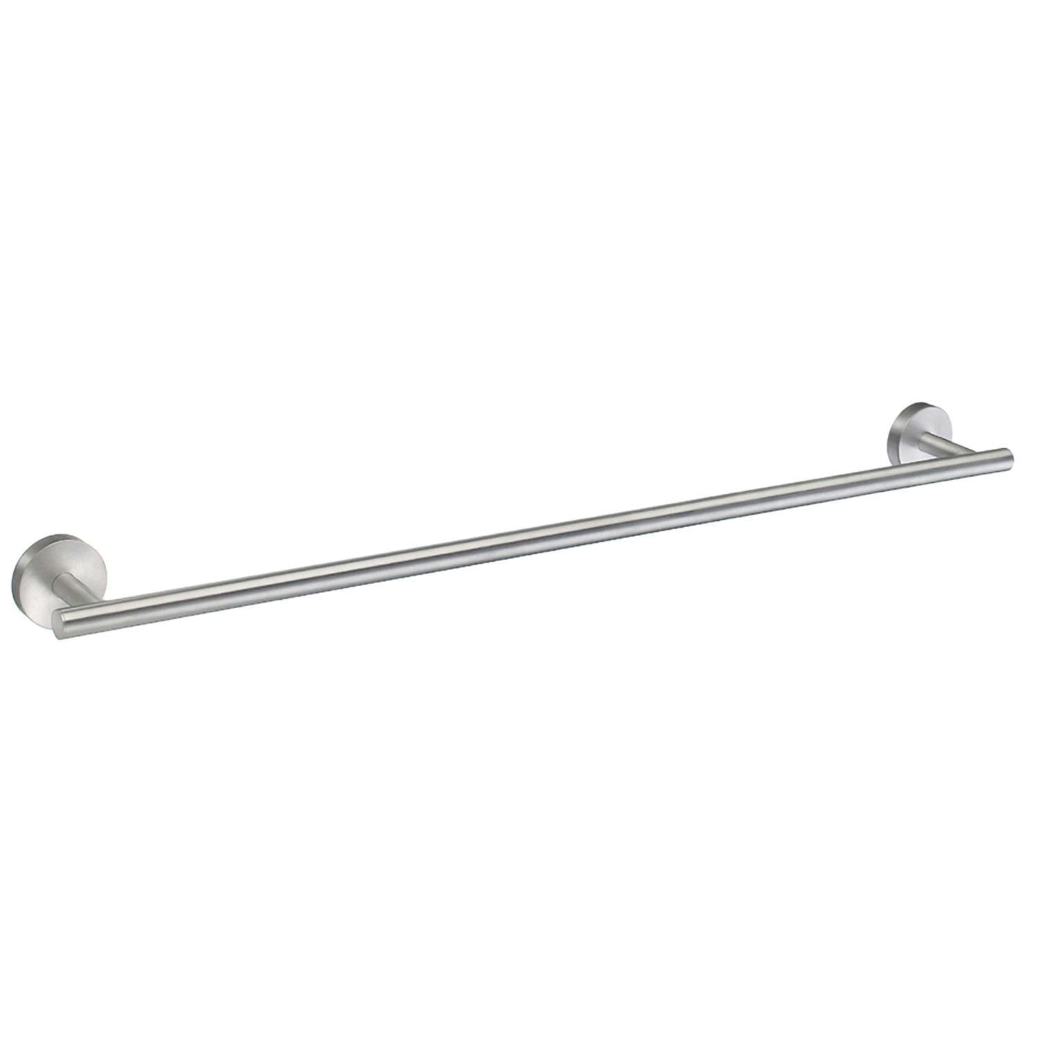 Rackhams Brushed Chrome Towel Rail 64Cm/25.1" Wall Mounted With Concealed Screws Bathroom Towel Holder