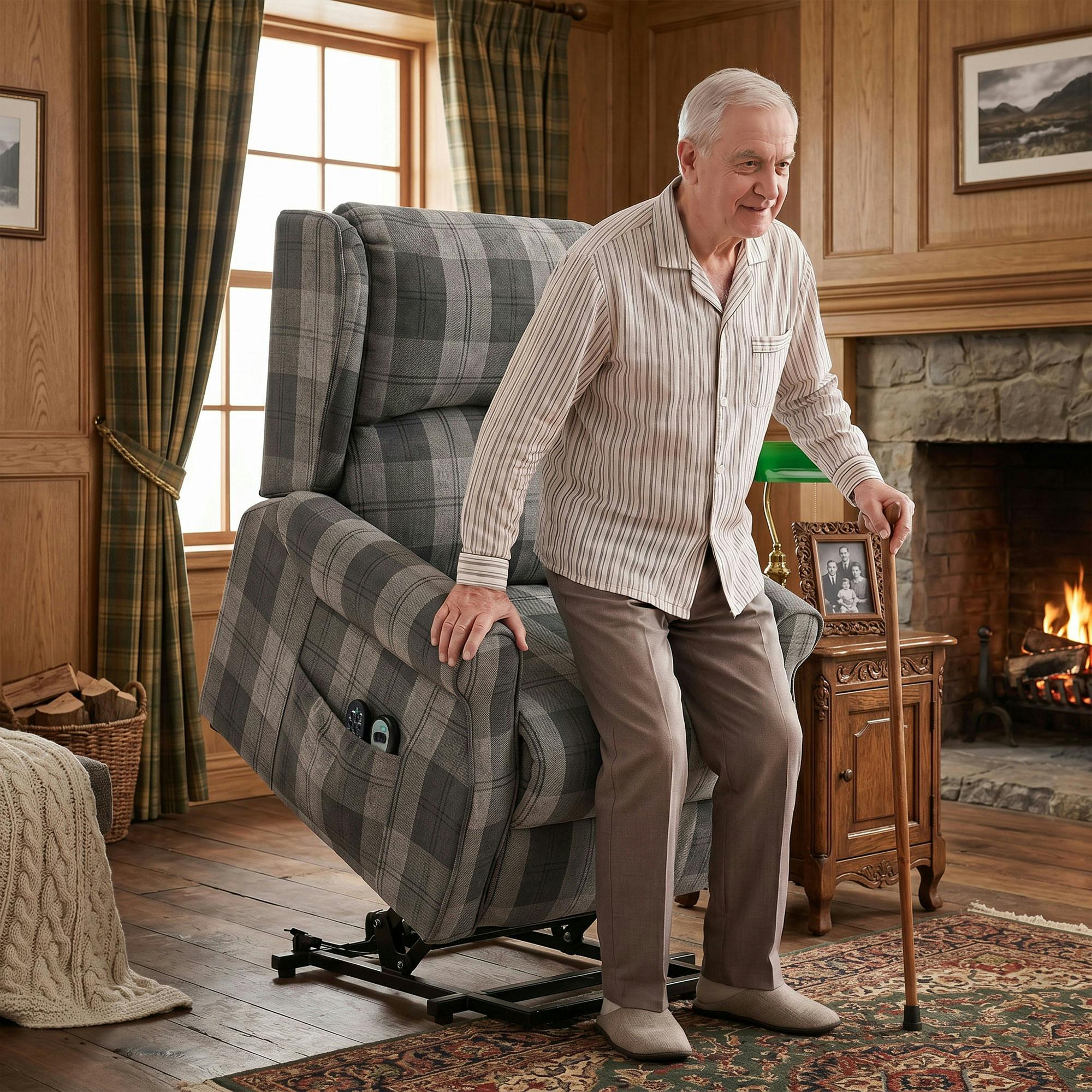 Rackhams Grey Power Lift Recliner Chair With Massage And Heat,
