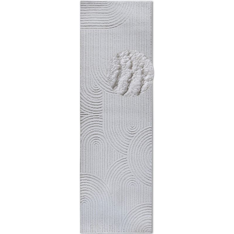 Hanse Home White High Pile Rug Chappe – Soft Geometric - 80X240 Cm