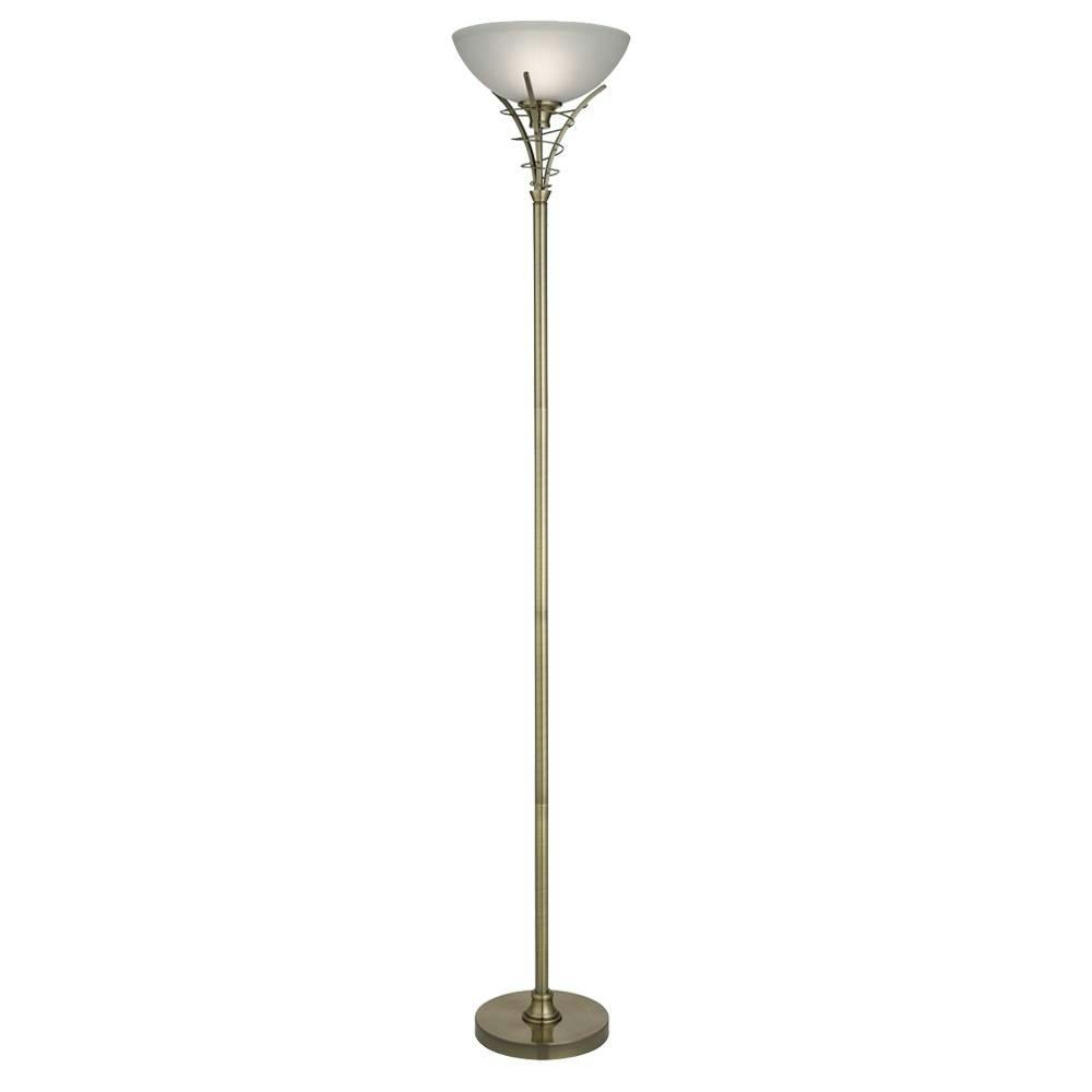 Pagazzi Lighting Gretta Antique Brass And Glass Floor Lamp