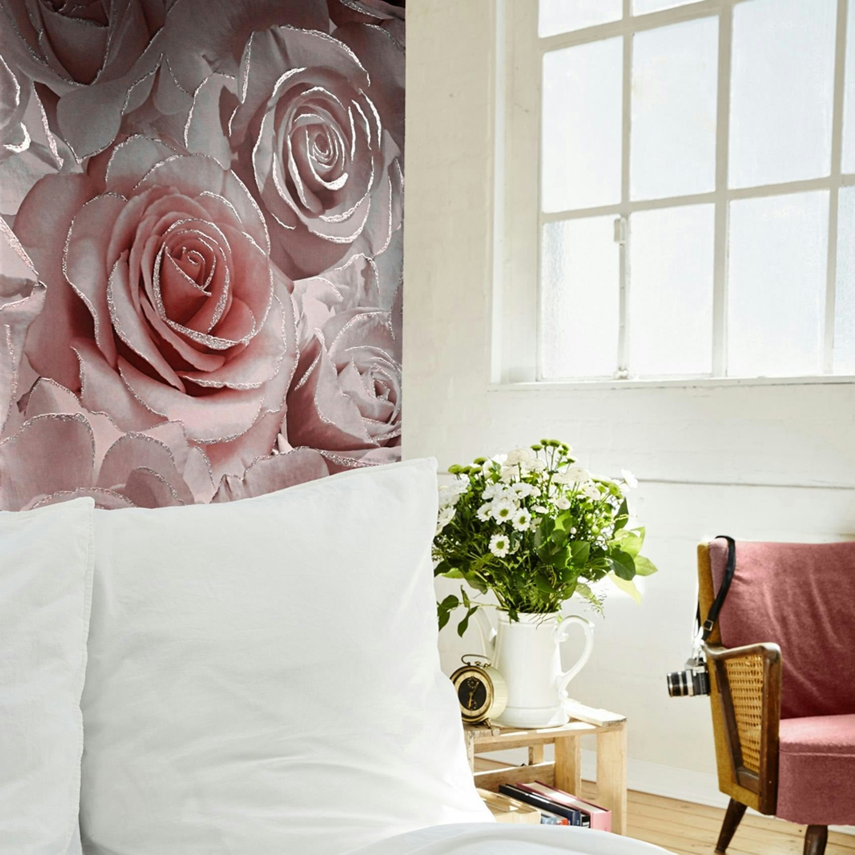 Muriva Madison Raspberry Glitter Wallpaper - Large - Image 10