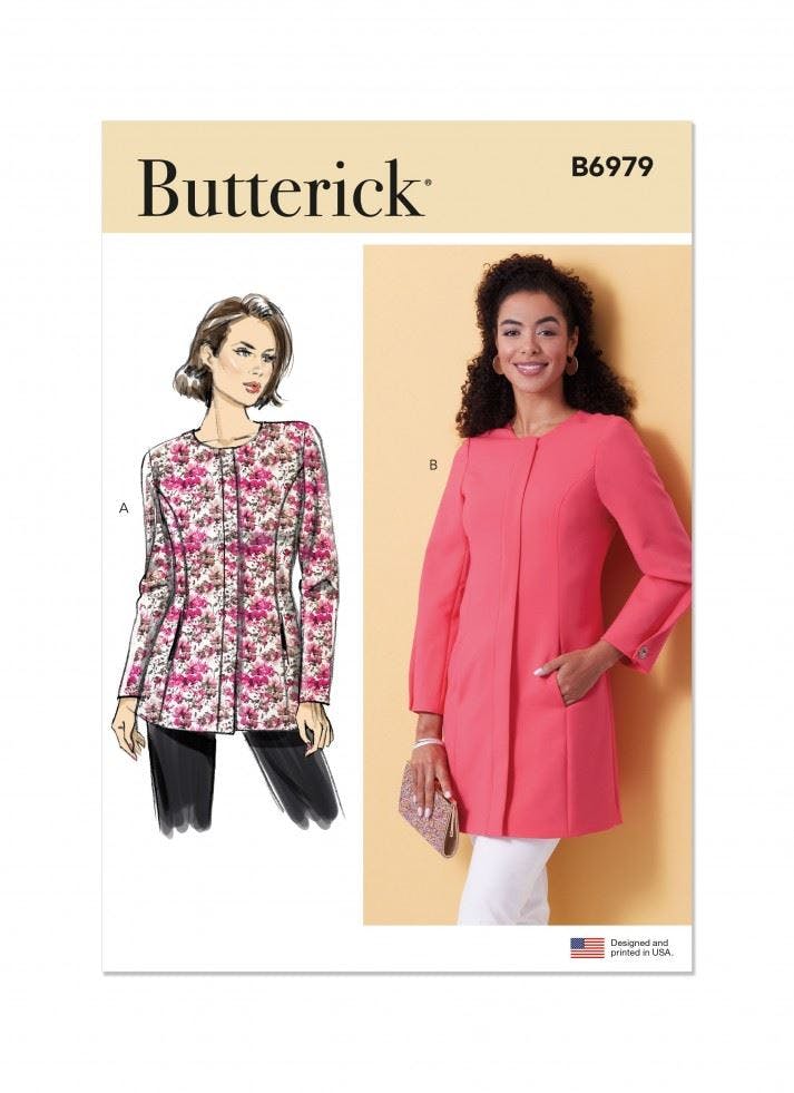 Butterick Women's Sewing Pattern 6979, Jackets For B5 (8-10-12-14-16) - Intermediate - Y5 (18-20-22-24-26)