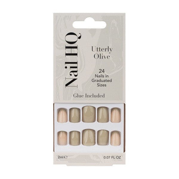 Nail Hq Green Utterly Olive Square Nails - Image 3