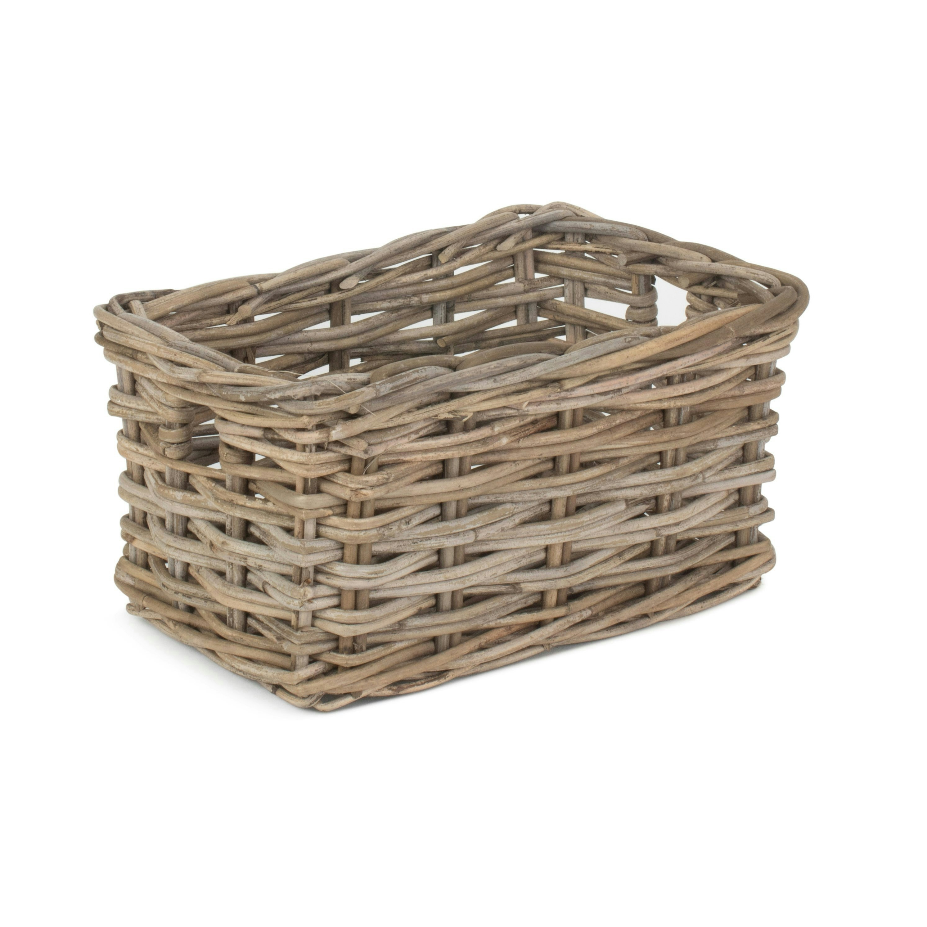 Rackhams Grey Rectangular Rattan Storage Baskets - Small