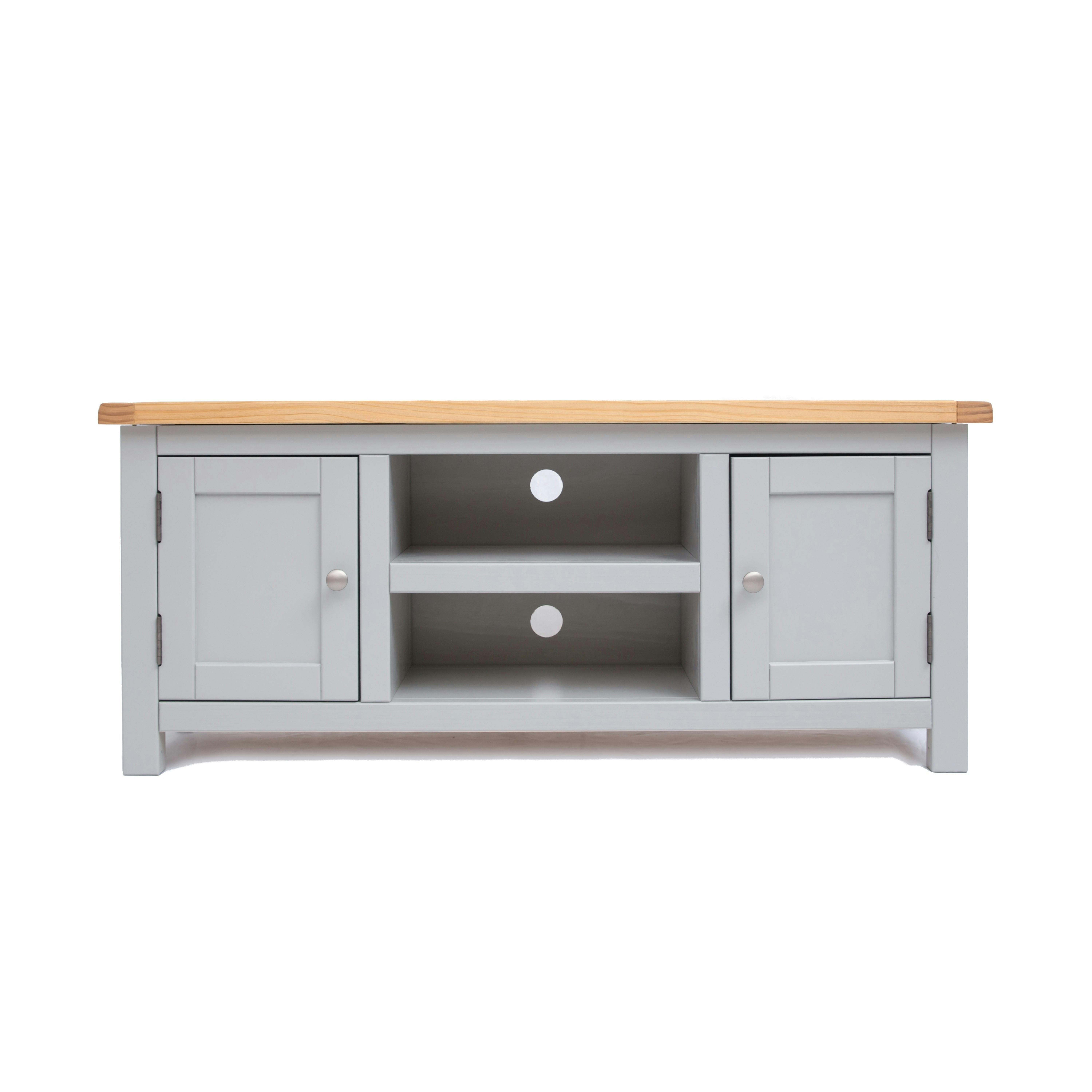 Cabinet Bits Light/Grey Argenta 2 Door Tv Cabinet Chrome Knob