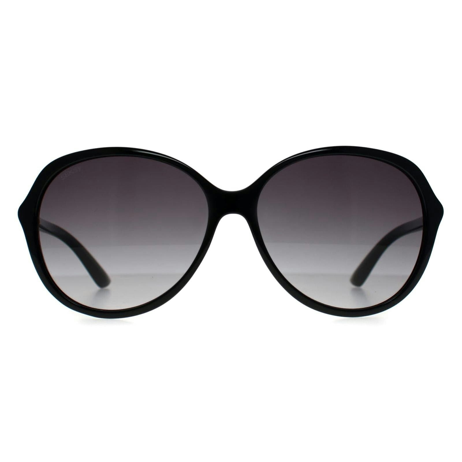 Seksy Women's Black N2809 Polished Sunglasses Size 3