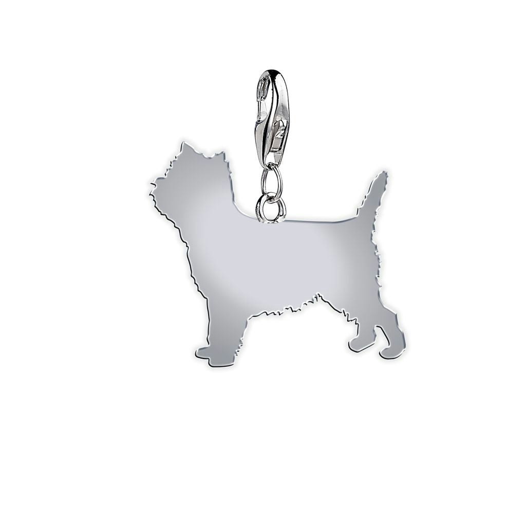 Mylee London Silver Cairn Terrier Silhouette Charm - Clip On Charm - Yes