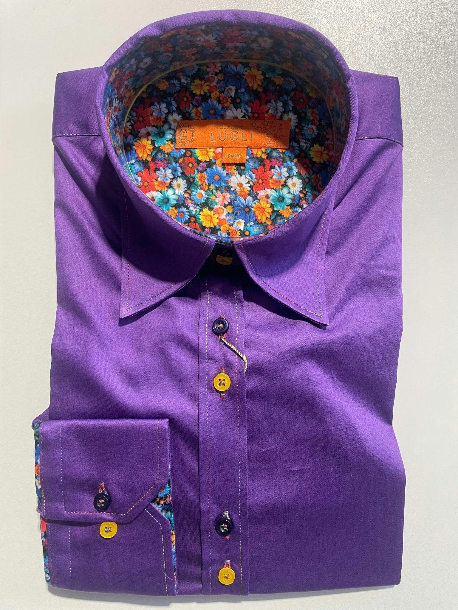 Claudio Lugli Women's Purple Classic Plain Clw2505 Shirt - 8.0