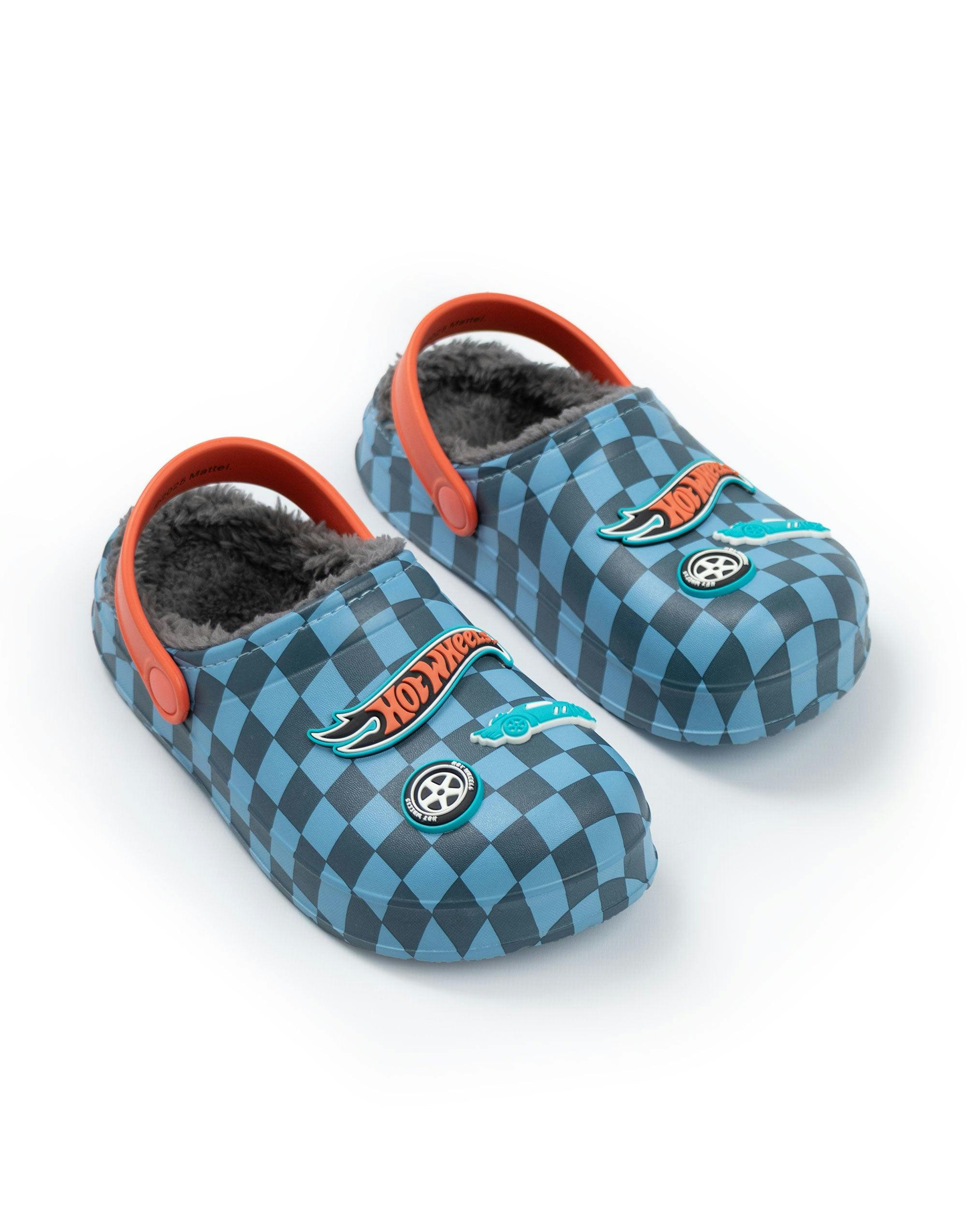Vanilla Underground Boys Blue Hot Wheels Checkerboard Clogs - 2 Uk Child