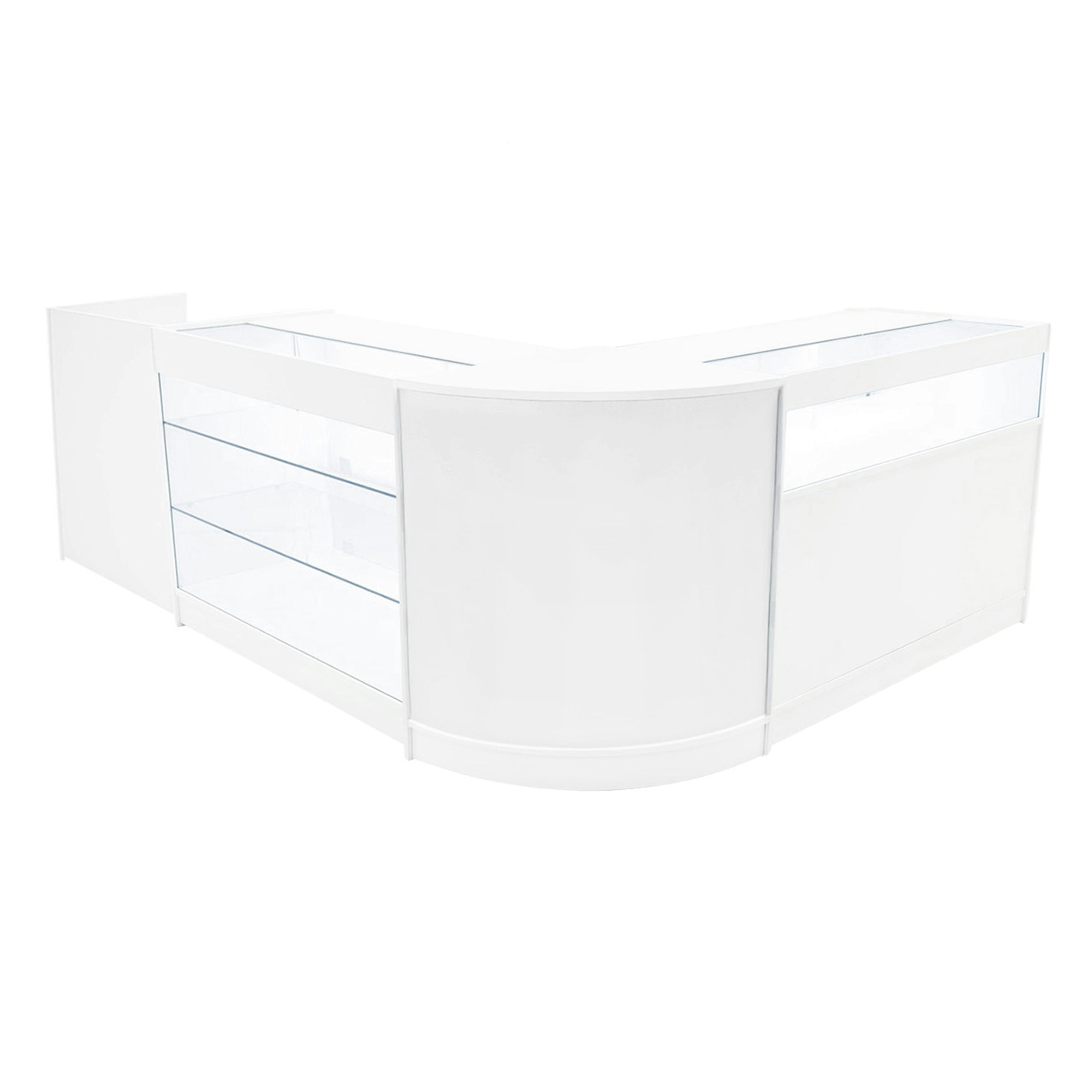 Rackhams White Polaris Led Shop Counter Set K1200, B1200, Tb60 & Cm60