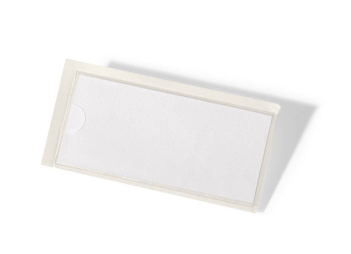 Rackhams Pocketfix Self-Adhesive Clear Label Sleeve Pockets | 10 Pack | 32X76mm