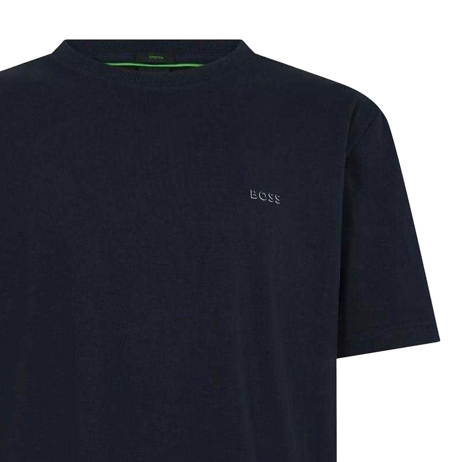 Boss Men's Dark/Blue Logo Regular T-Shirt - Xxl - 100% Mixed
