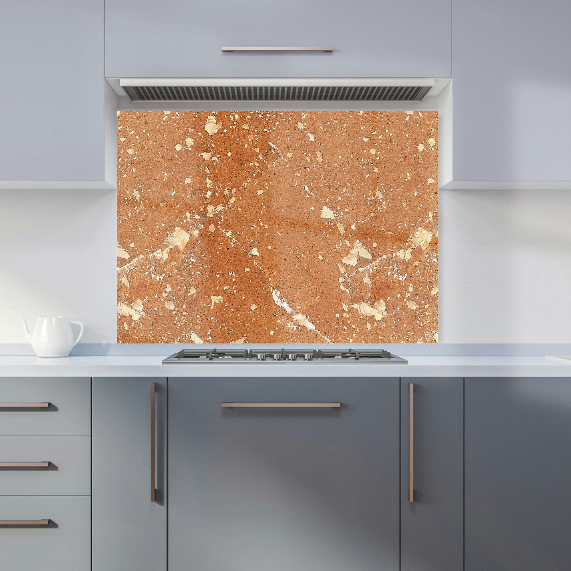 Warren Reed - Designer Pale Terracotta Quartz Effect Kitchen Splashback - W900mm X H650mm