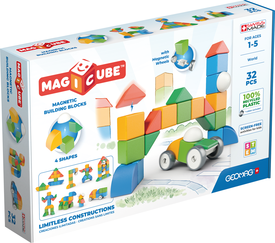 Geomag Magicube Recycled Plastic World Magnetic Shapes