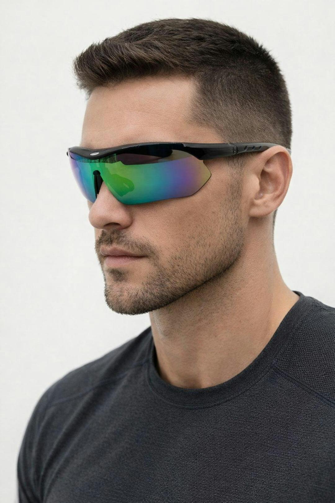 Svnx Black Outdoor Sports Racer Sunglasses In Multi With Case - One Szie