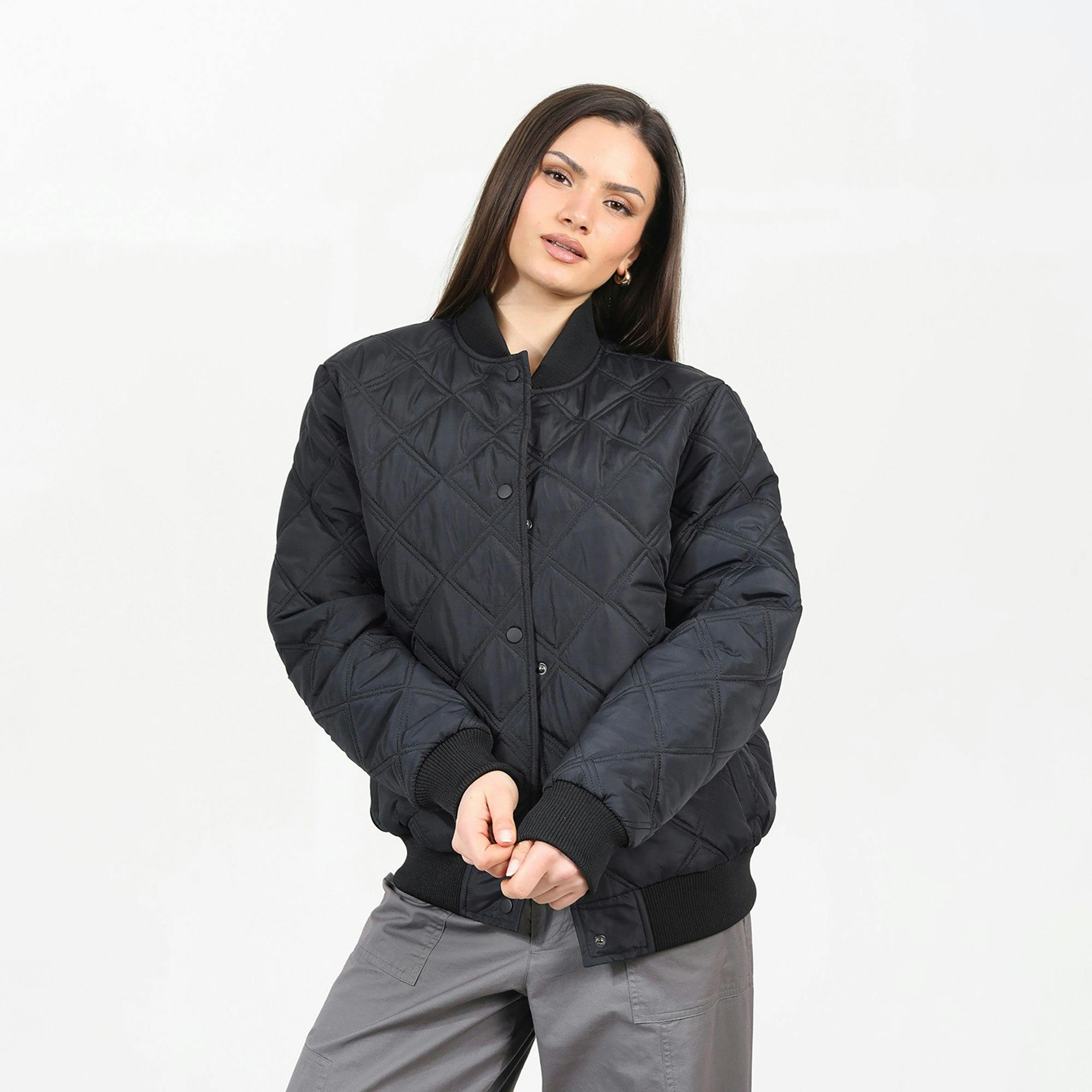 Brave Soul Black Quilted Bomber Jacket - 14