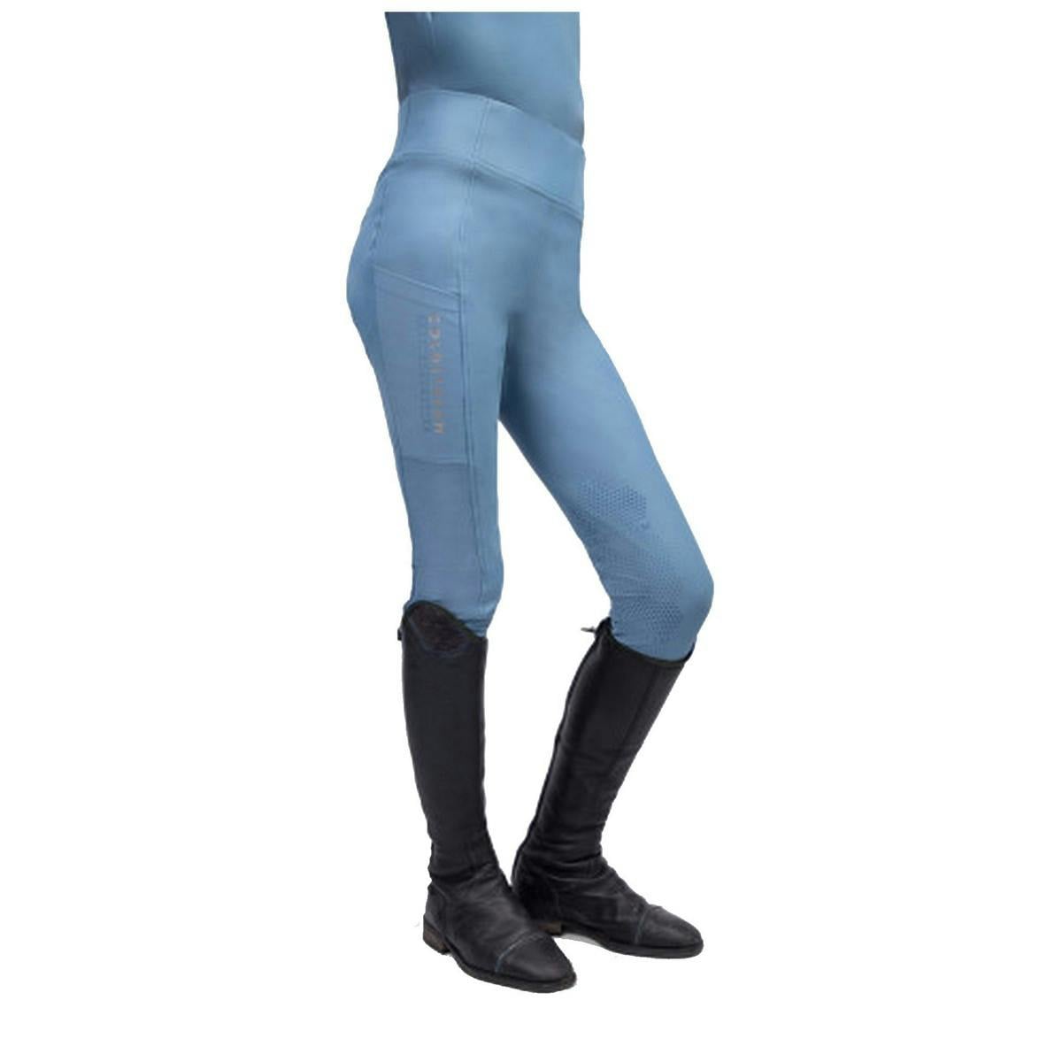 Coldstream Blue Kids New Generation Ednam Horse Riding Tights - Slate - 9-10 Years - Slate - 100% Mixed