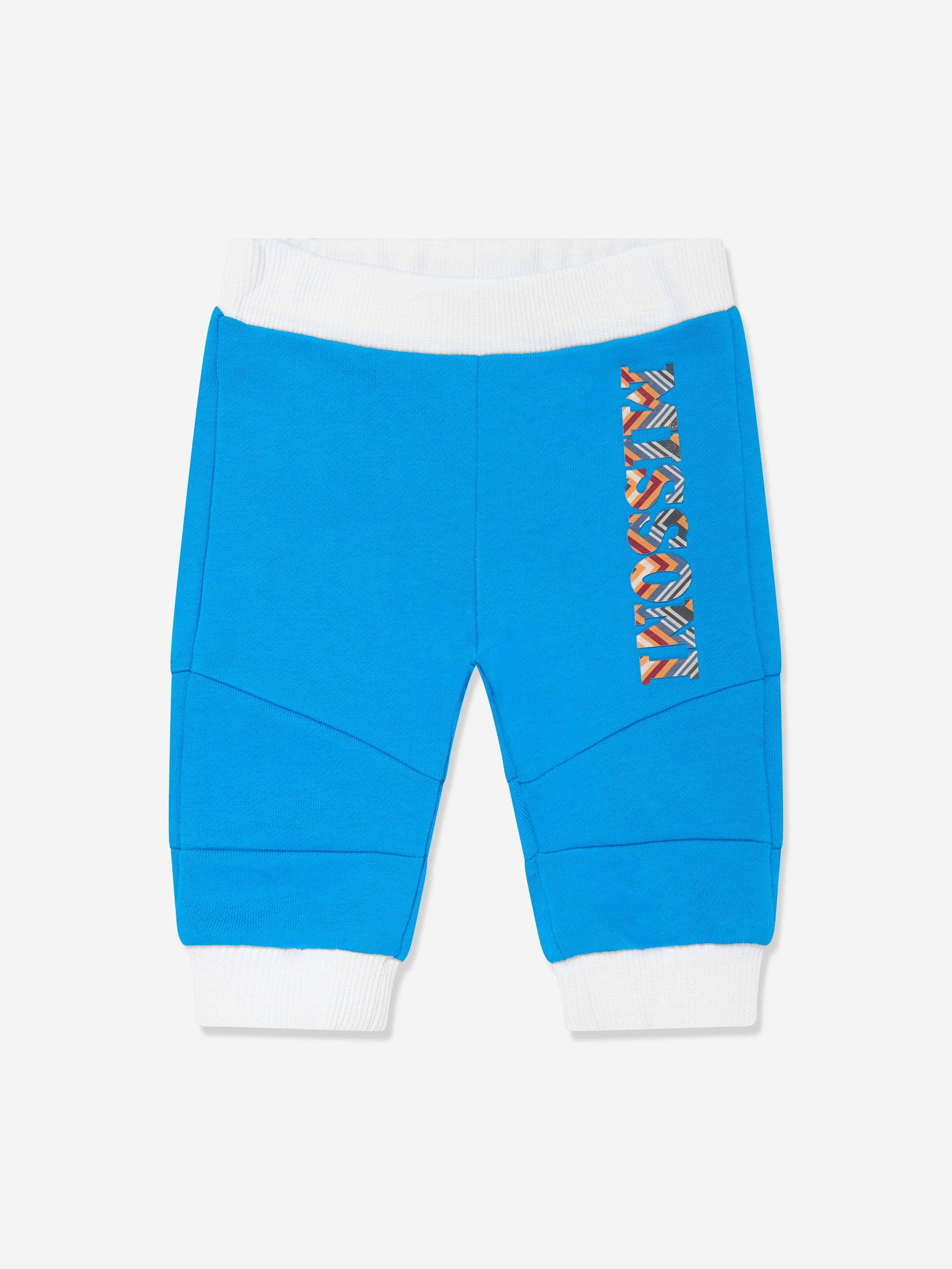 Missoni Men's Blue Baby Boys Zigzag Logo Joggers In - 12 Mths