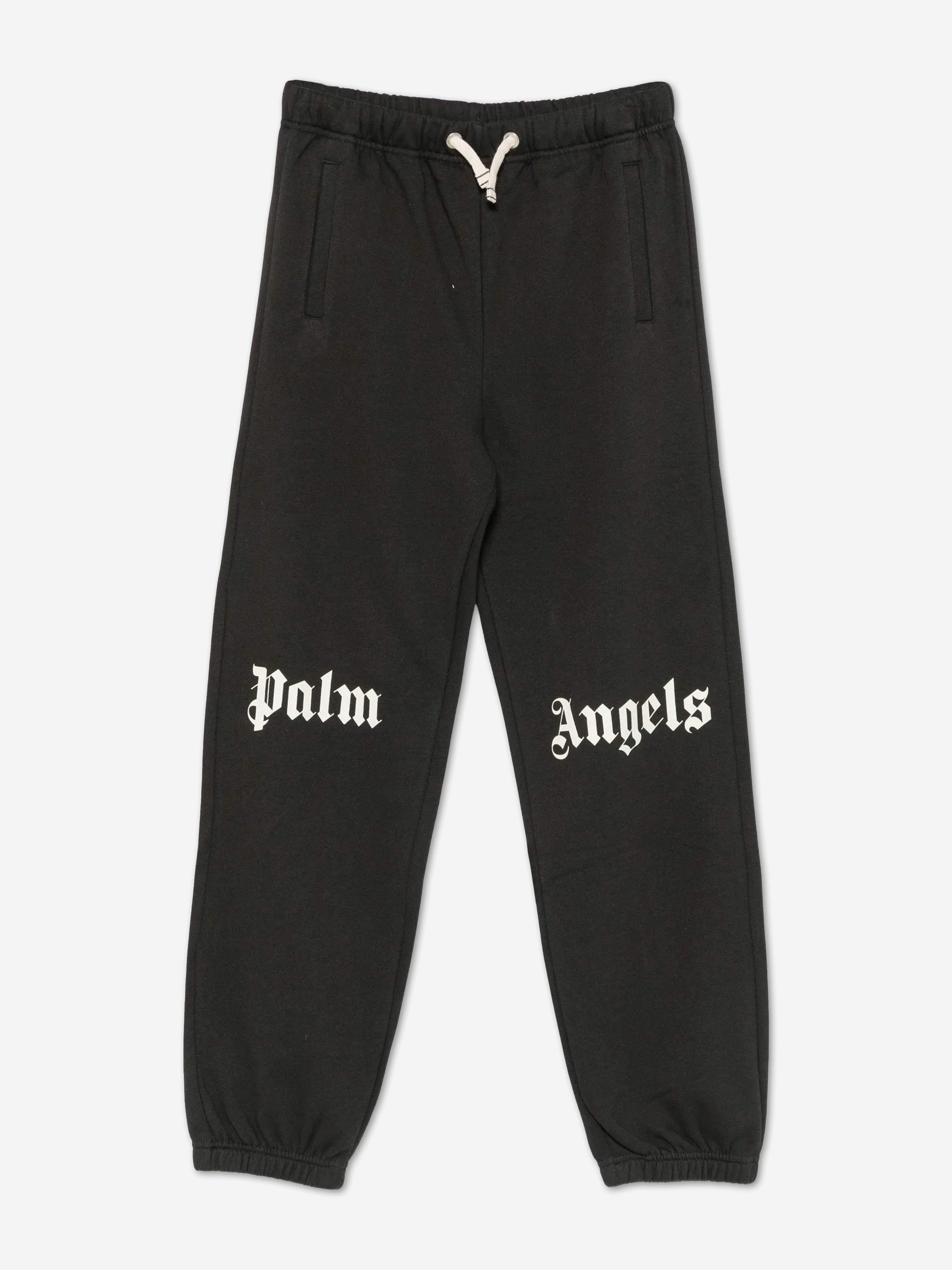 Palm Angels Boys Black Kids Classic Logo Joggers In - 6 Yrs